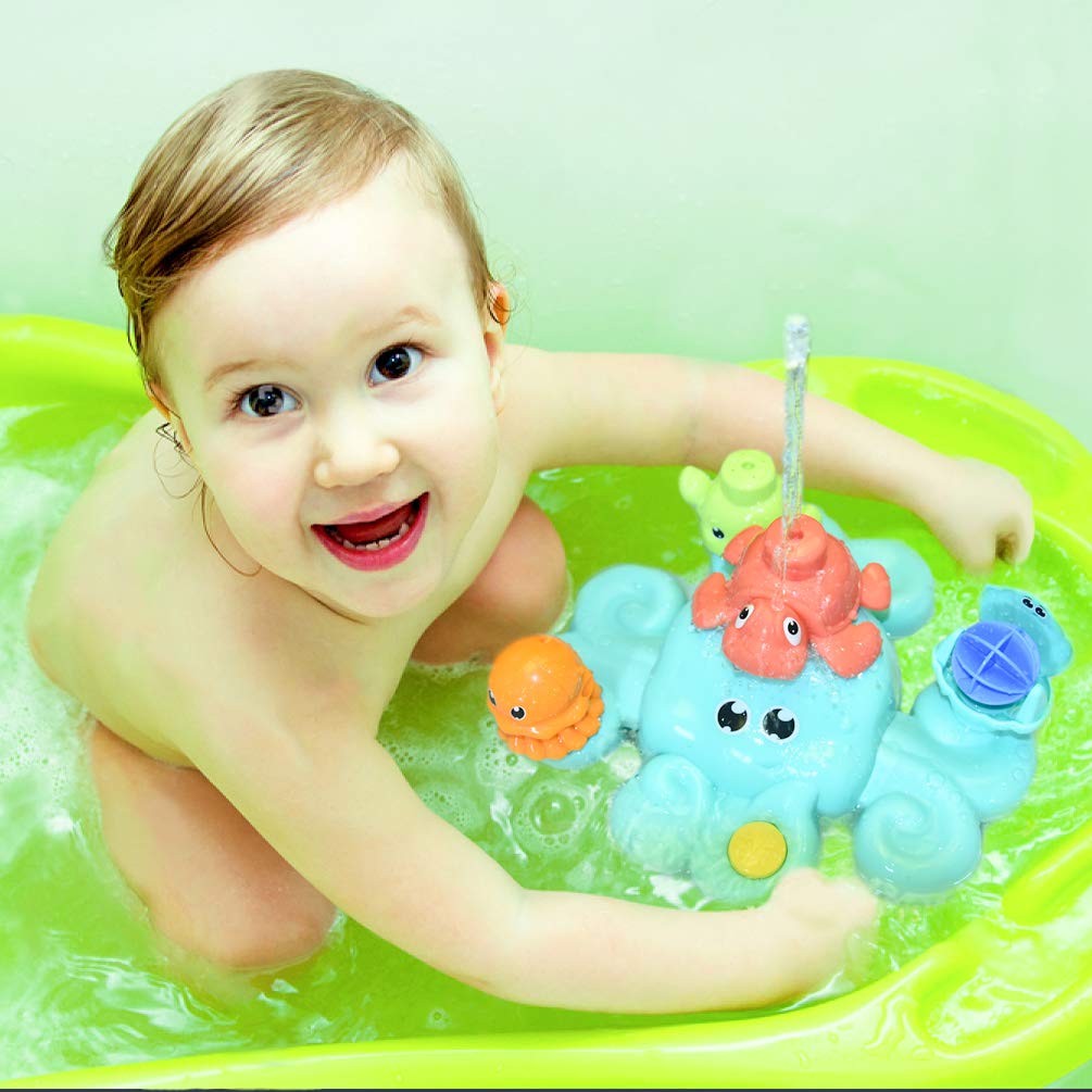 5-Piece FUN LITTLE TOYS Bath Tub Set for Toddlers - Water Spraying Bath Toys for Kids, Perfect Gift for Boys & Girls - Ideal for Bathtime Play & Sensory Development