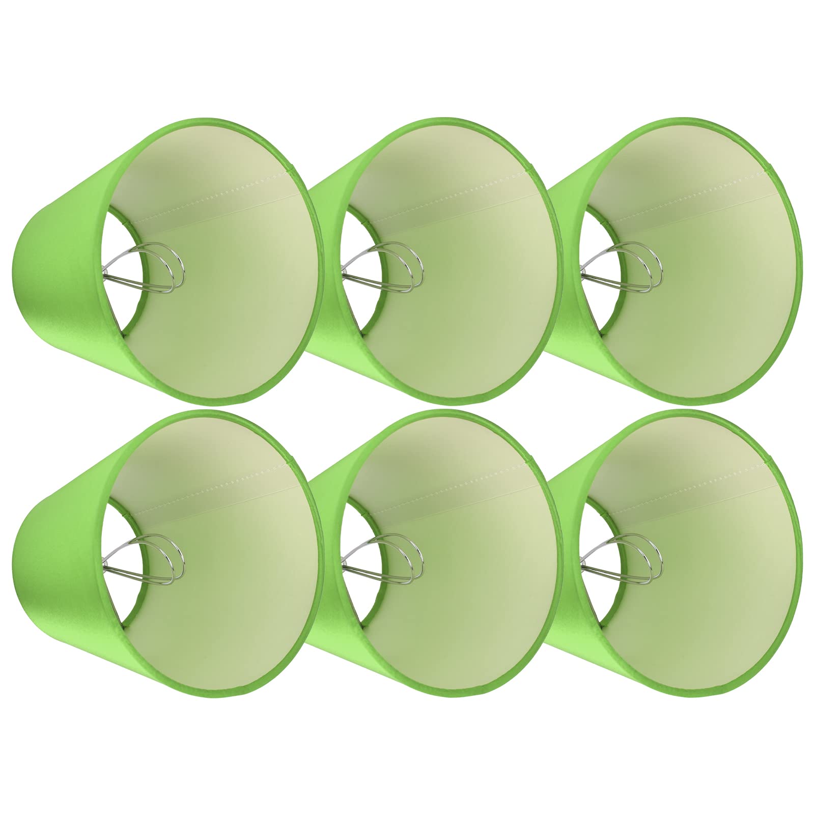 6PCS Green Fabric Lamp Shades for E14 Bulb - Ceiling, Table, Wall & Chandelier Lighting - Perfect for Bedroom, Living Room & Dining Room Decor