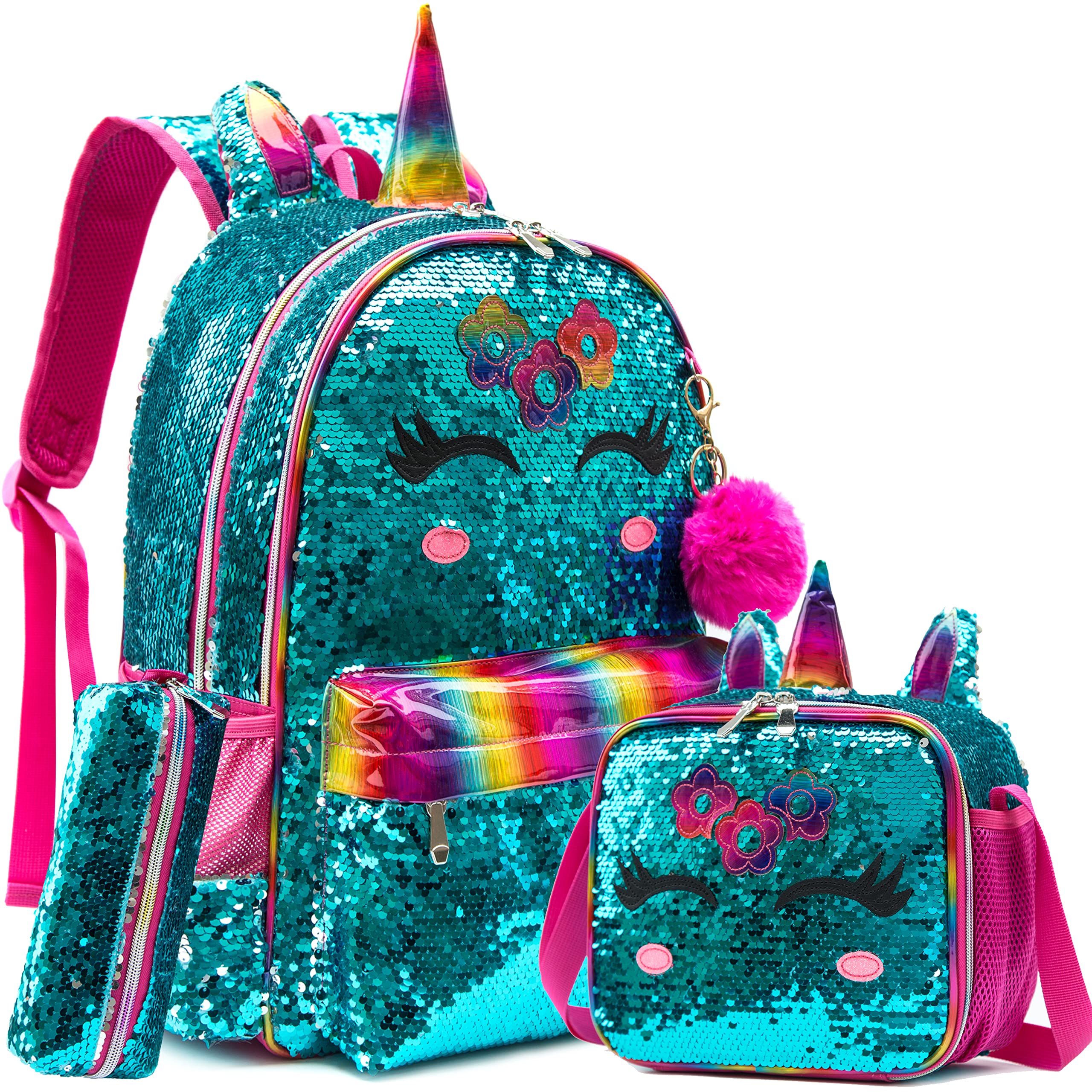 Unicorn Sequin Backpack for Girls - School & Travel Use