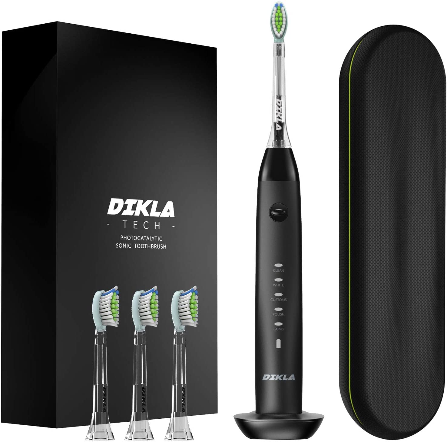 DIKLA Electric Toothbrush for Adults - Rechargeable Sonic Toothbrush with 5 Cleaning Modes, 31000 VPM & Whitening Function | Plaque Remover & No Toothpaste Needed | Perfect for Travel, Home & Daily Oral Care