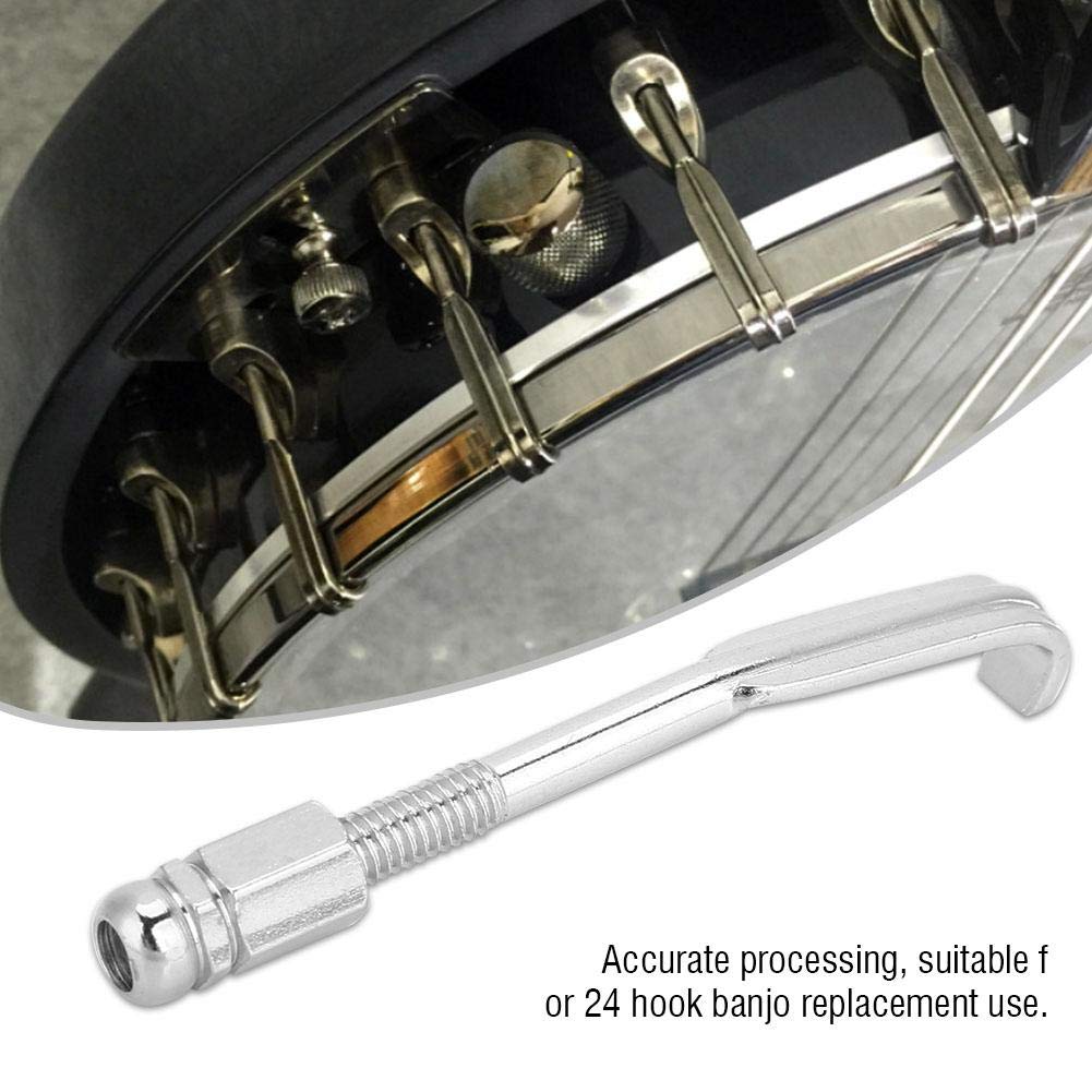 24-Piece Banjo Hook Set - Adjustable Flat & Round Tension Hooks (5.4-6.4cm) for Banjo Repair & Maintenance | Replacement Parts & Accessories for Professional Musicians & DIY Enthusiasts | Perfect for String Changing, Bridge Adjustment & Instrument Customization