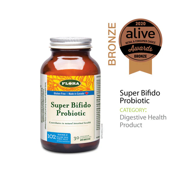 Flora Udo's Choice Super Bifido Plus Probiotic - 30 Capsules for Digestive Health & Immune Support | Supports Gut Flora Balance for Adults & Kids | Perfect for Travel & Daily Wellness