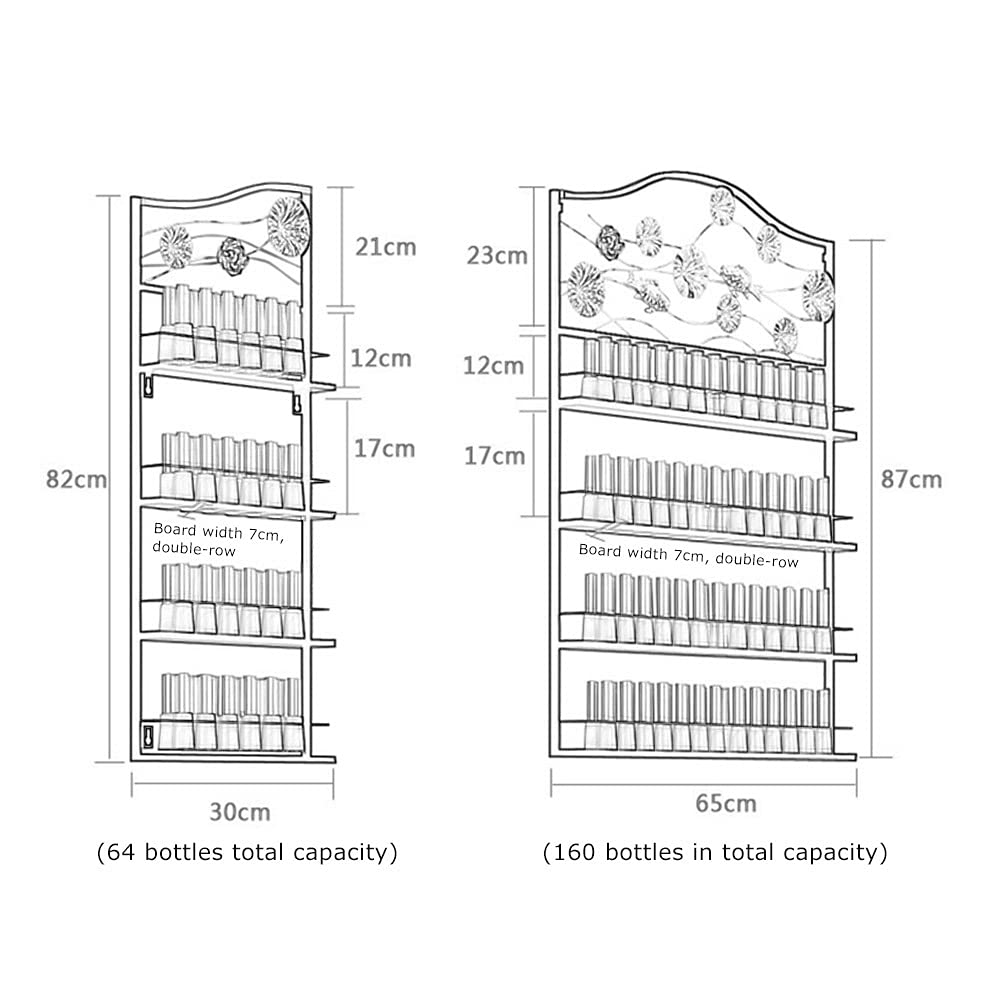 Wall Mounted 4-Tier Nail Polish Organizer - Holds 120 Bottles for Nail Polish, Essential Oils & Perfumes | Space-Saving Cosmetic & Spice Storage Shelf - Perfect for Salon, Bathroom & Kitchen Organization
