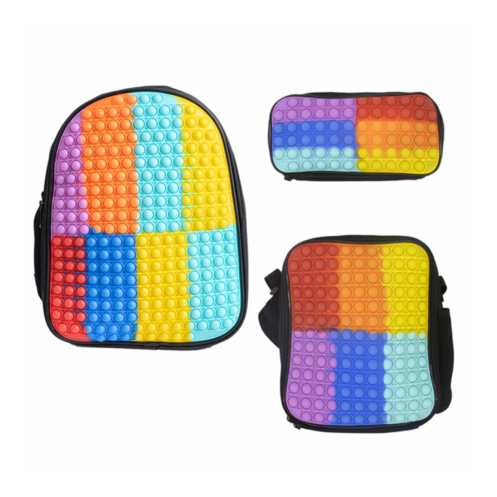 Pop-On-It Backpack Push Bubble Fidget Toy - Stress Relief Sensory Toy for Adults & Kids - Soft Silicone Anti-Anxiety Sensory Tool - Perfect for Office, School, Travel & ADHD Focus Aid (Color: A)