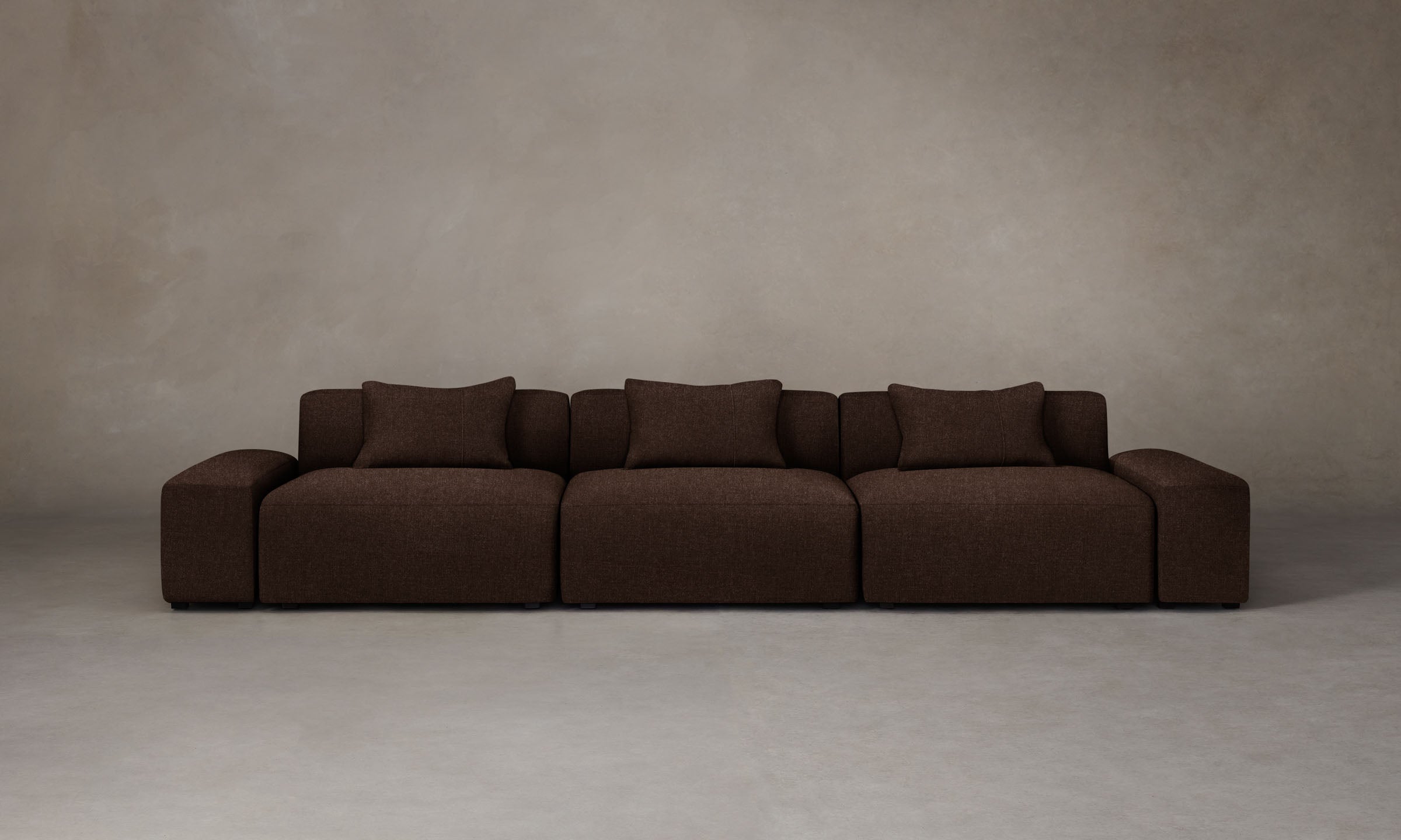 The Breuer Modular Sofa - Italian Brushed Wool Upholstery in Cocoa Brown | Modern Living Room Furniture for Small Spaces & Apartments