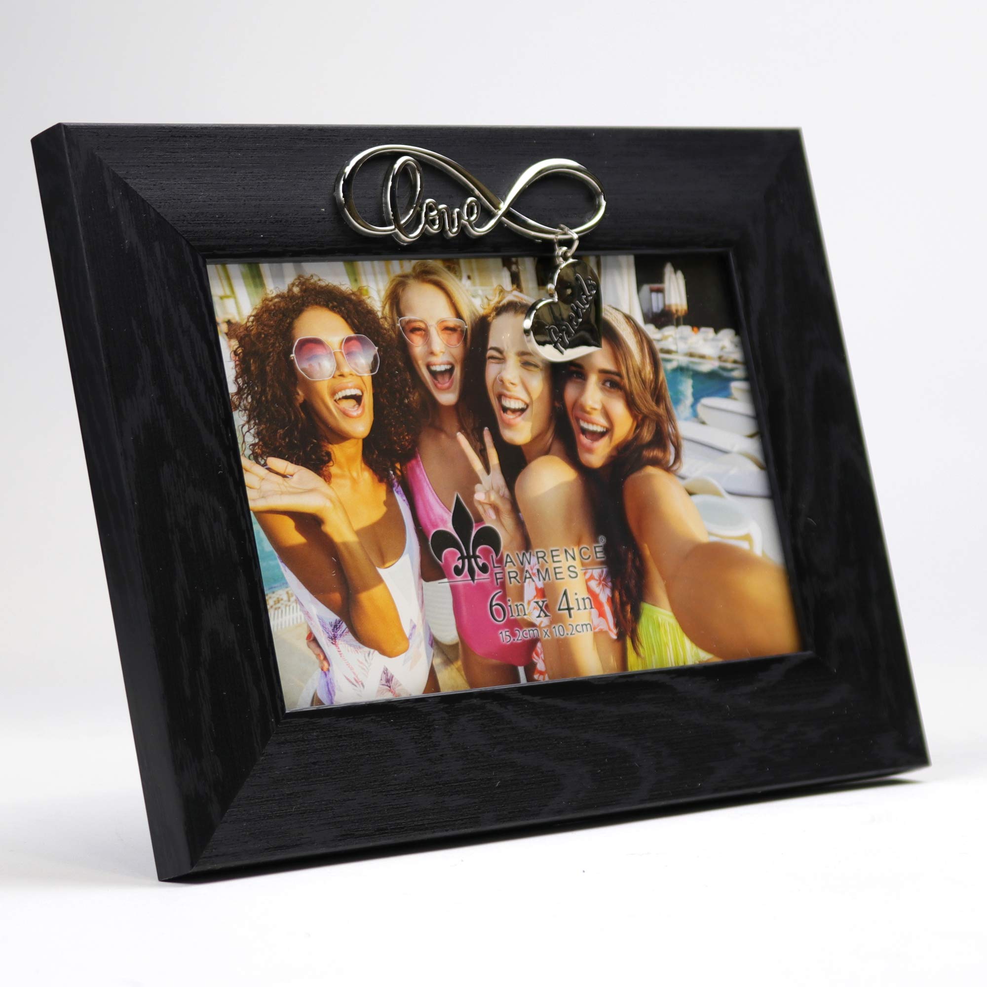 Lawrence Frames Infinity Love Picture Frame 6x4 Inches - Elegant Black Photo Frame for Wedding, Anniversary, Home Decor & Gifts - Perfect for Displaying Cherished Memories