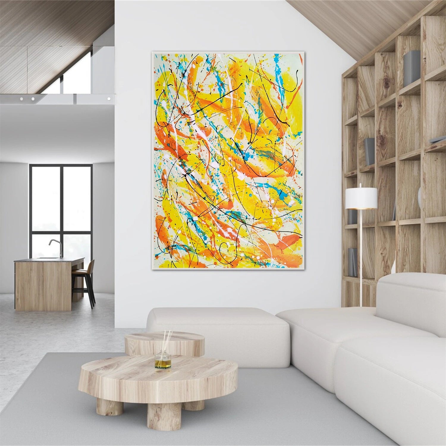 Pollock Art #JP012 - Abstract Drip Painting Wall Decor for Home & Office | Modern Artwork for Living Room, Bedroom, or Office Space