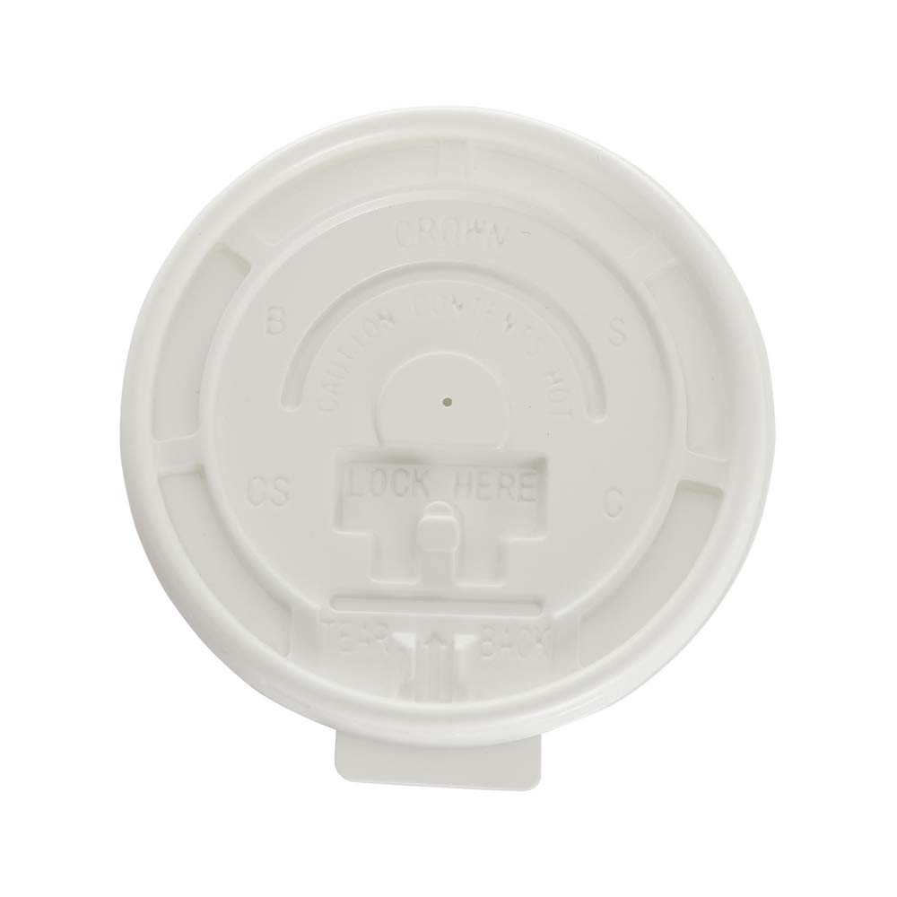 1000-Pack White Disposable Plastic Flat Lids for 10-20 oz Paper Coffee Cups - Tear Back Design - Perfect for Hot Beverages in Cafes, Offices, and Takeout Services