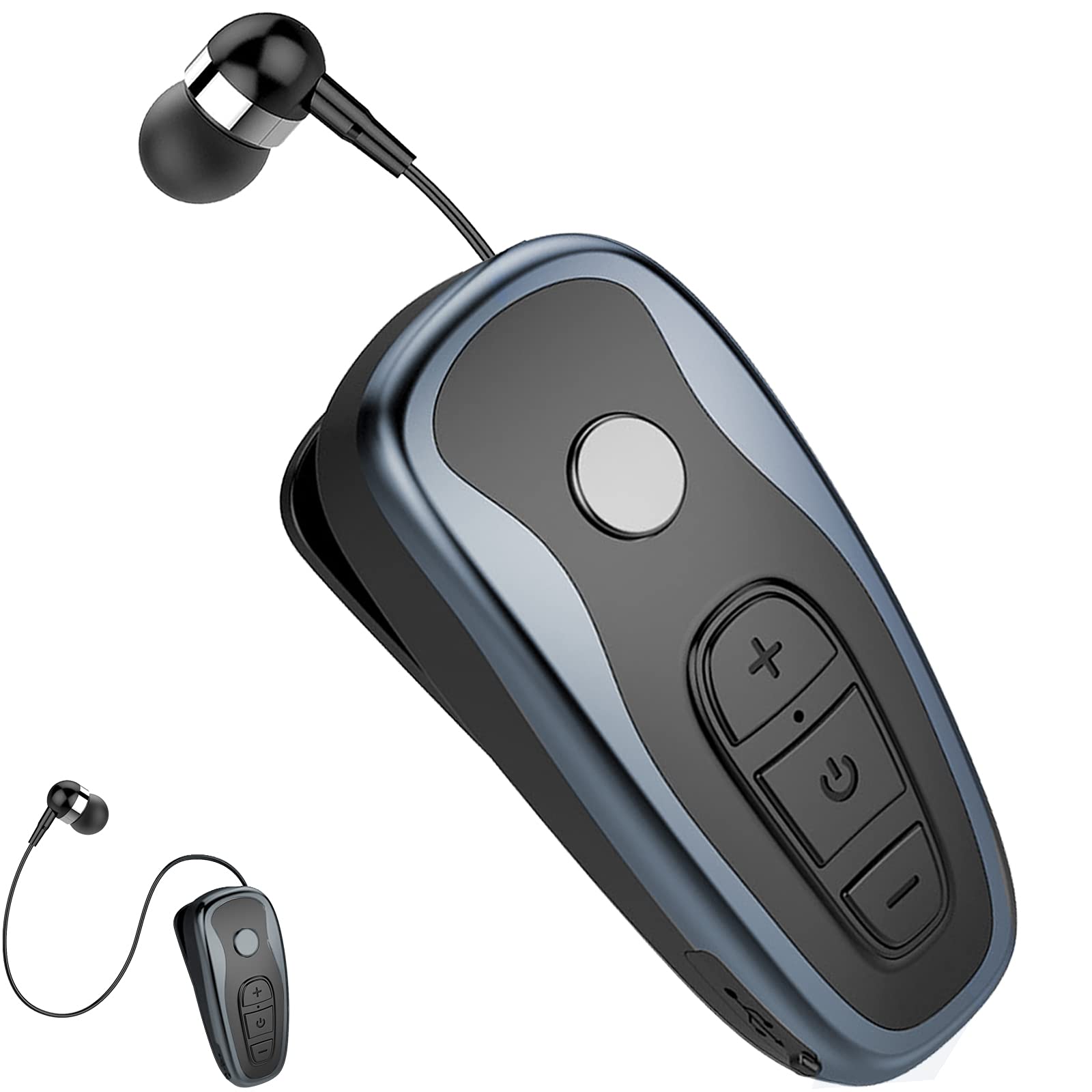 Retractable Wireless Bluetooth Headphones V5.0 - Lightweight Noise Cancelling Stereo Earphones with Mic for Sports, Running, Workout, Business & Driving | Compatible with iPhone & Android Phones | Perfect for Gym, Office, Commuting & Travel