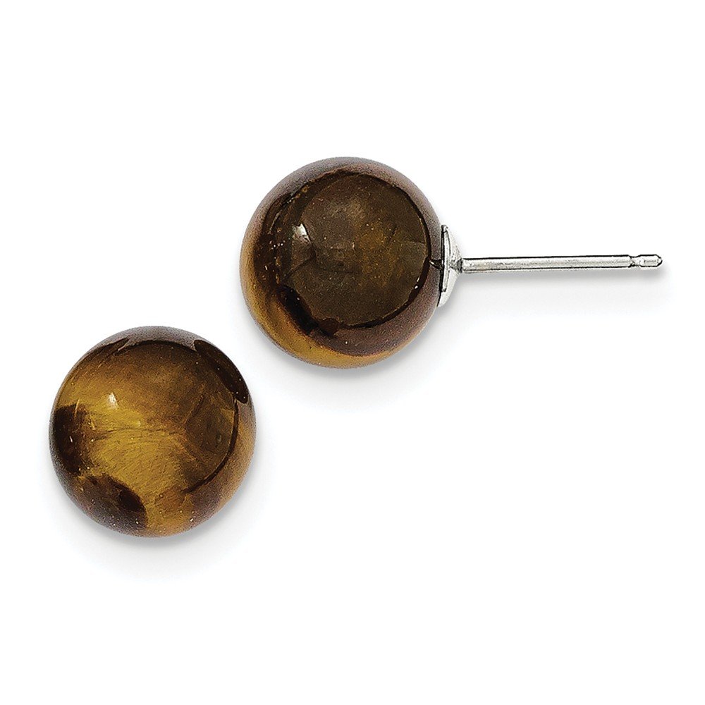 925 Sterling Silver Tiger's Eye Stud Earrings for Women - Natural Gemstone Jewelry Gift for Birthday, Anniversary & Everyday Wear