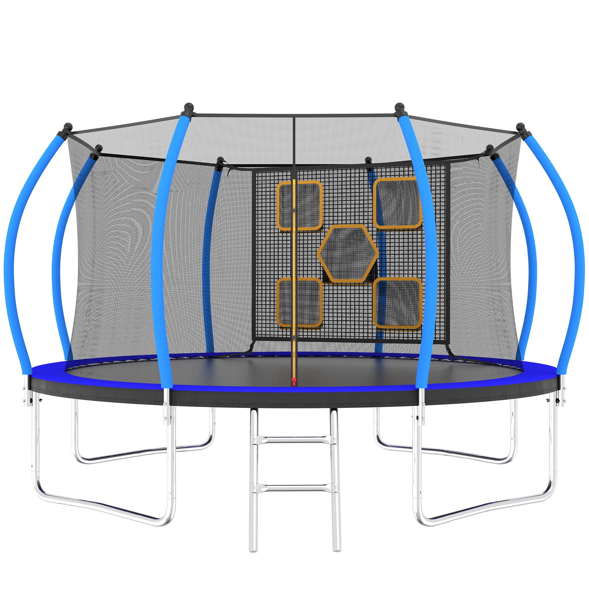 14FT Trampoline with Safety Enclosure & Ladder - ASTM Approved Outdoor Trampoline for Kids, Backyard Fun, Family Recreation, and Exercise