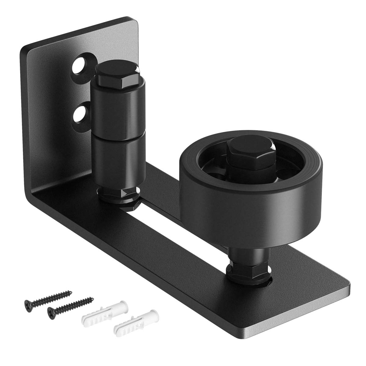 SMARTSTANDARD Adjustable Sliding Barn Door Floor Guide - 8 Setup Options for DIY Home Improvement - Flush Mount Bottom Roller for Smooth Door Movement (Black) - Perfect for Bedroom, Closet & Farmhouse Style Doors