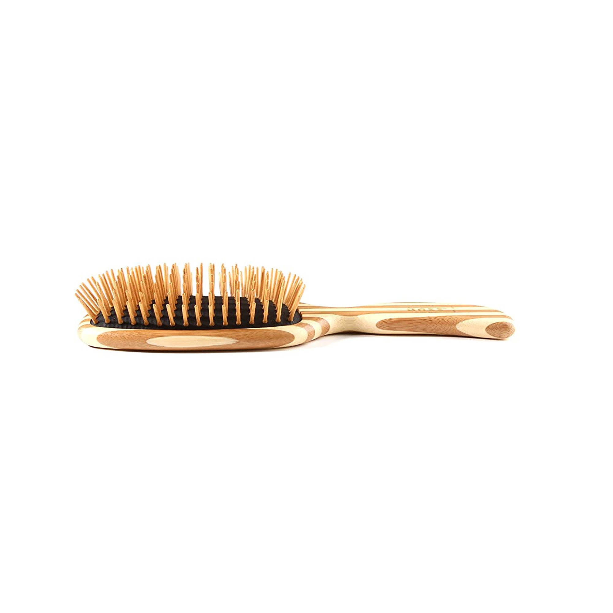Bass Brushes The Green Brush 19 | Eco-Friendly Bamboo Hairbrush with Semi 'S' Shape Pins & Bamboo Handle for Gentle Detangling - Perfect for Daily Hair Care & Styling at Home or Salon