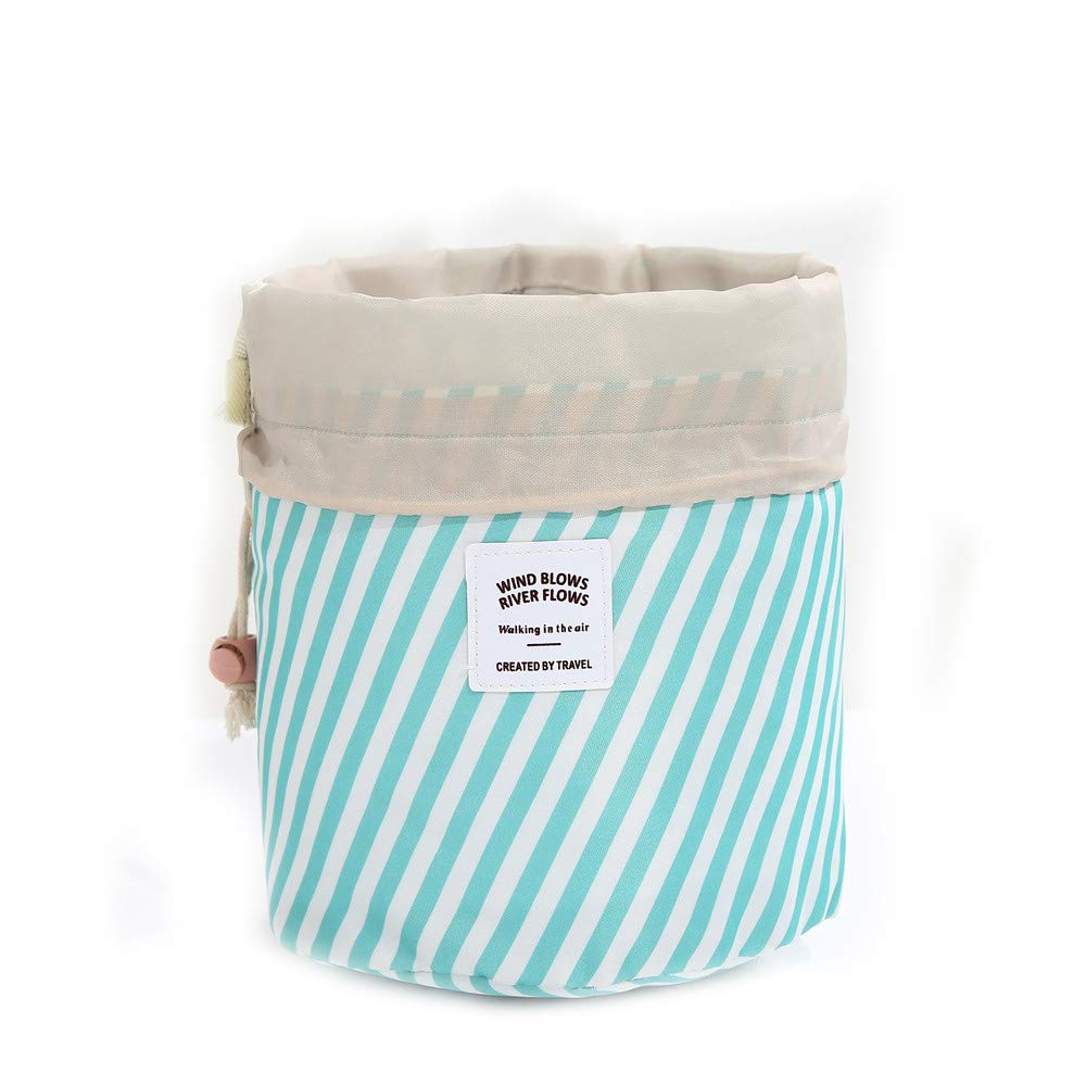 Waterproof Travel Cosmetic Bag with Drawstring & Bins - Portable Makeup Organizer for Toiletries, Storage Pouch - Perfect for Travel, Gym, Camping & Daily Use (Size B, One Size)
