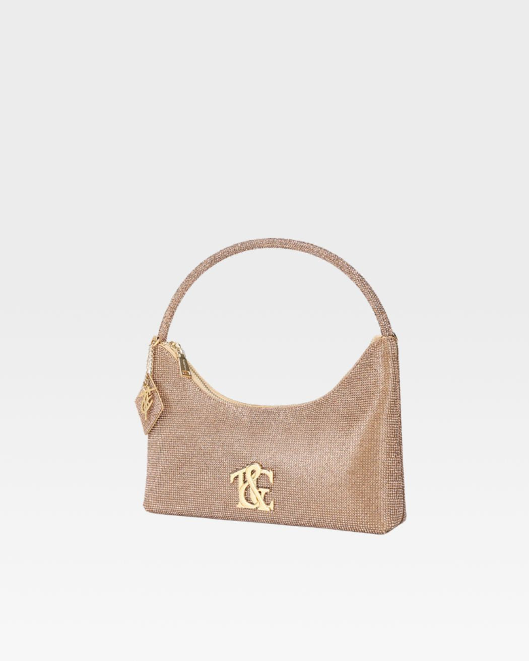 Sparkly Gold Crescent Moon Crossbody Bag for Women - Perfect for Parties, Concerts & Night Out