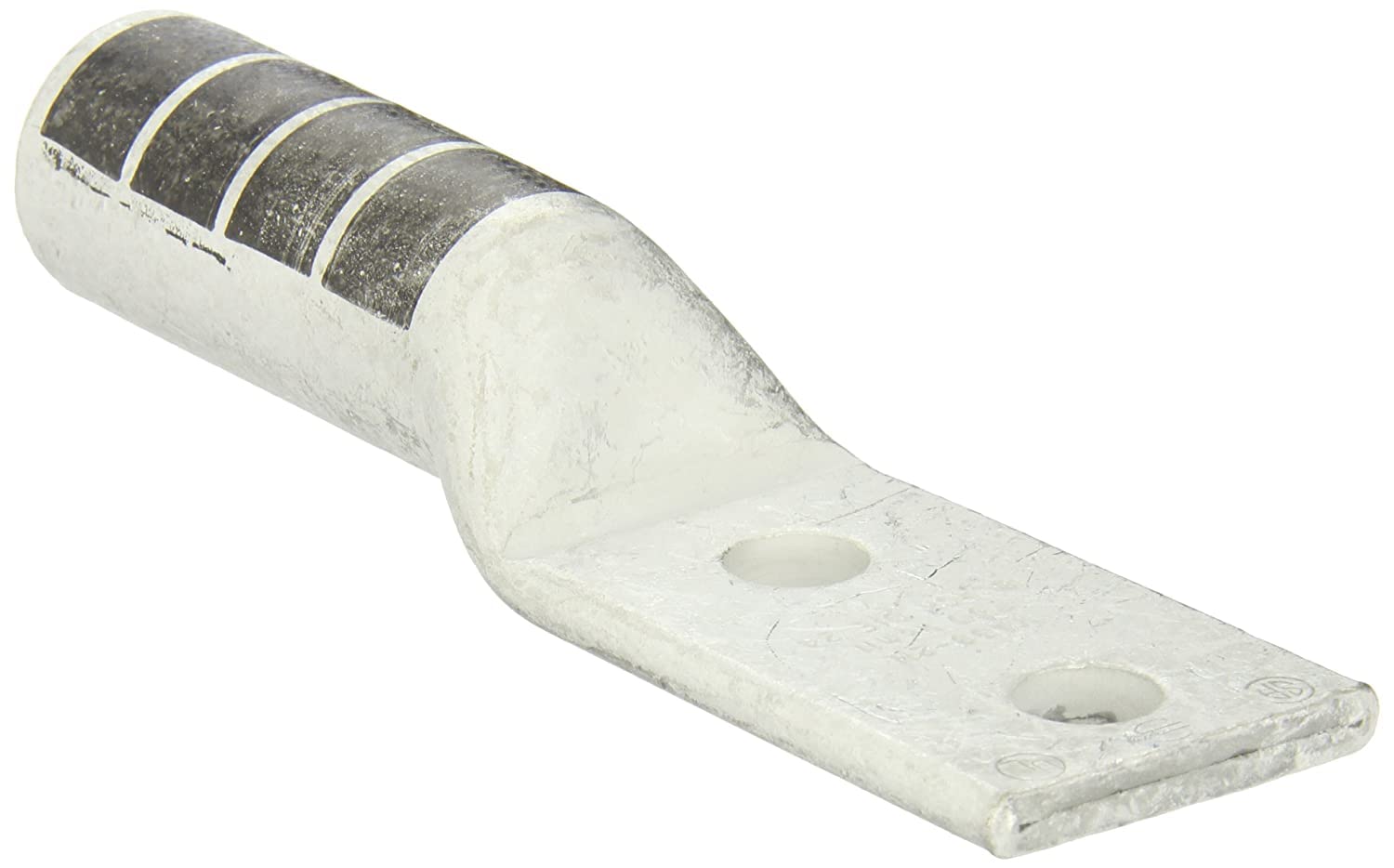 Burndy YA392N 750 kcmil Two-Hole Lug Compression Connector - Straight Barrel Black Electrical Connector for Industrial Wiring & Power Distribution