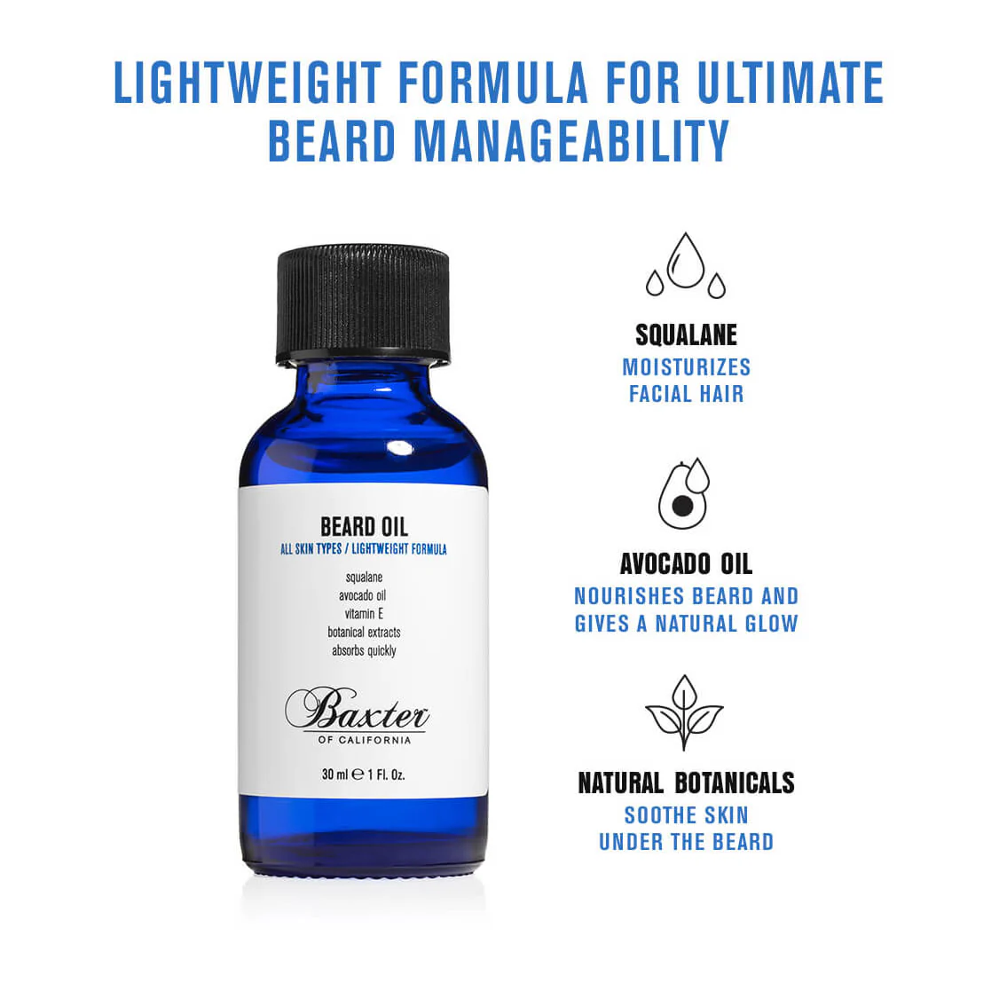 Baxter of California Beard Grooming Oil for Men - Natural Conditioning & Softening - Perfect for Daily Beard Care & Styling