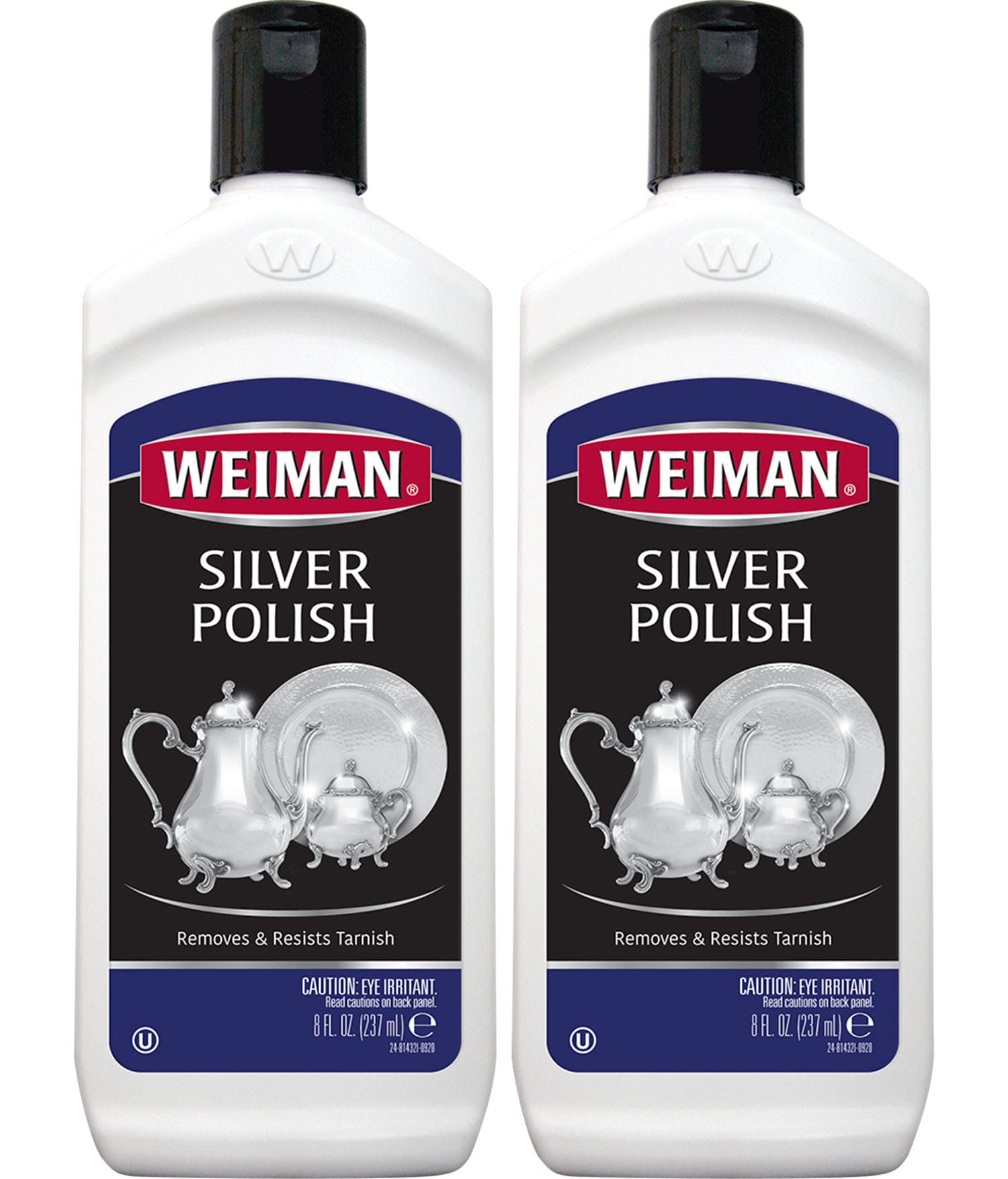 Weiman Silver Polish for Jewelry & Silverware - 8 oz Bottles (Pack of 2) - Restores Shine & Removes Tarnish - Perfect for Cleaning Silver Rings, Necklaces, Flatware & Decorative Items