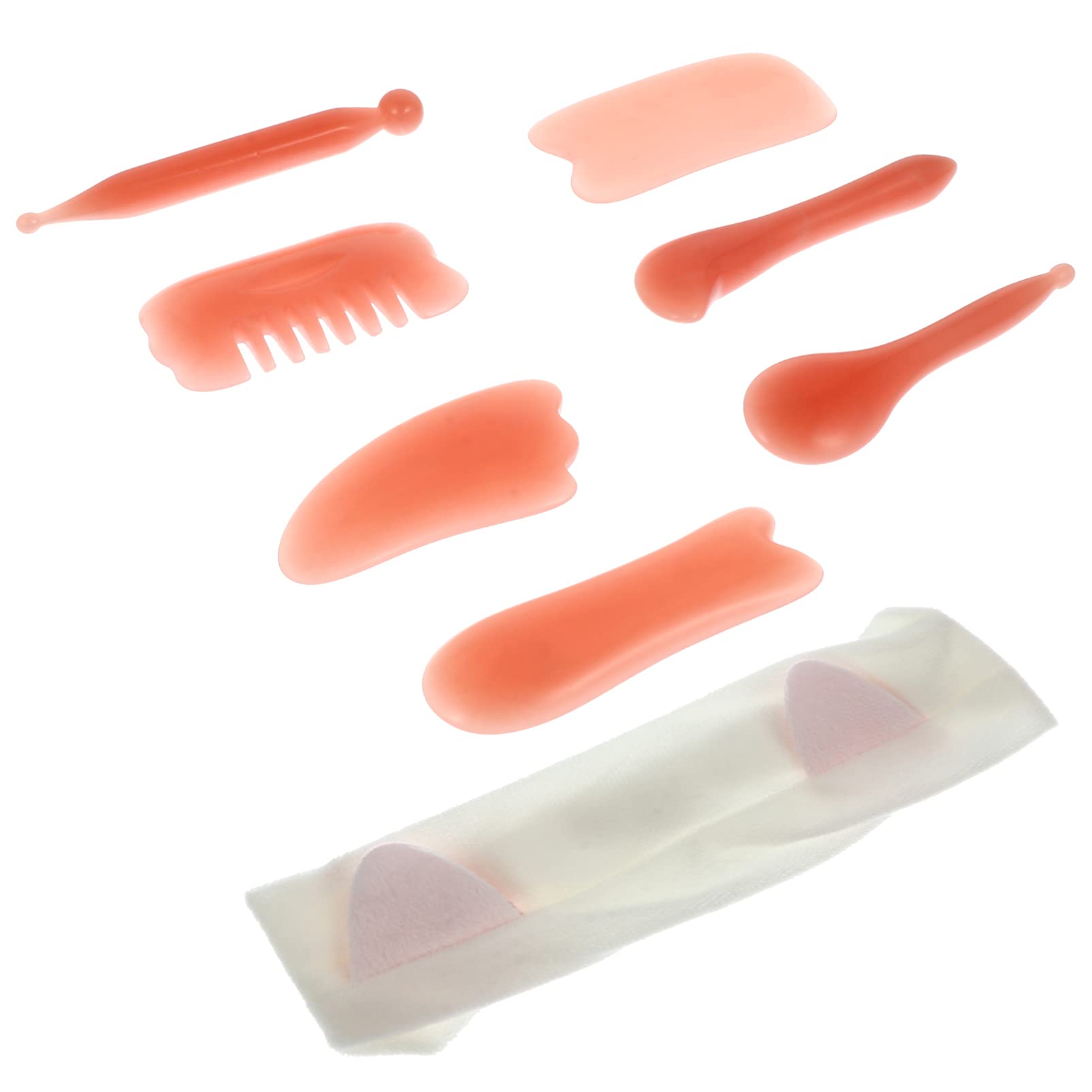 EXCEART 9-Piece Resin Scraping Board Set - Traditional Chinese Gua Sha Massage Tools for Face, Body, Neck & Head - Acupoint Therapy Plates & Comb for Relaxation, Pain Relief & Spa Use at Home or Salon