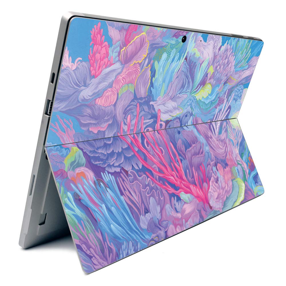Premium Carbon Fiber Skin for Microsoft Surface Pro 7 - Dreamy Reef Design | Textured Protective Cover | Easy Application & Removal | Made in USA | Perfect for Work, Travel & School Protection