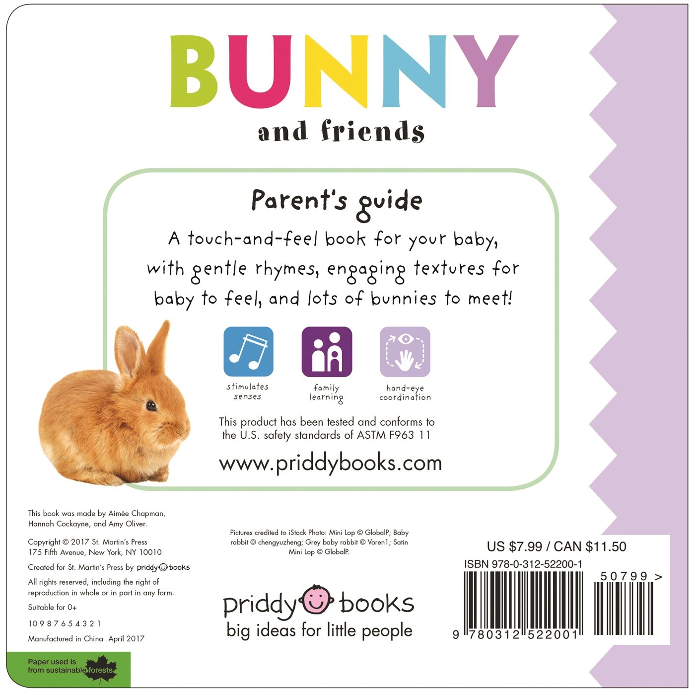 Bunny and Friends Touch and Feel Book - Interactive Sensory Board Book for Babies & Toddlers - Soft Textures & Animal Friends - Perfect for Early Learning, Bedtime Stories, and Sensory Play