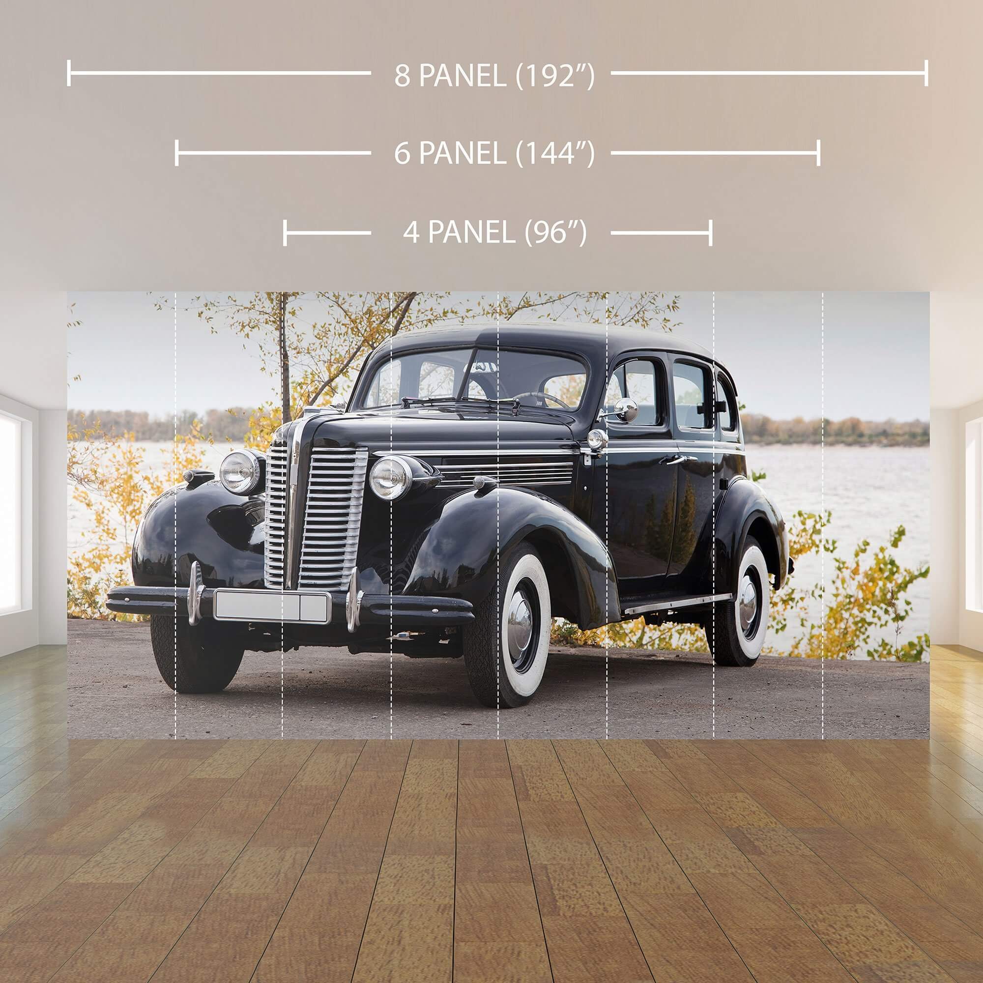 Black Car Peel and Stick Removable Wall Mural 1910 - Self-Adhesive Wall Decal for Bedroom, Living Room, Office & Kids Room Decor