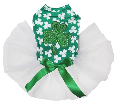 Green Clovers/White