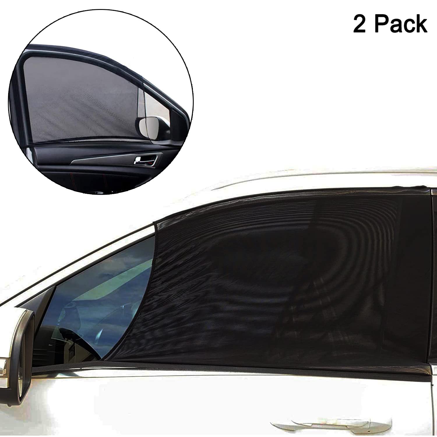 Car Window Mosquito Net Screens - UV Protection & Breathable Mesh for Camping & Travel | Baby & Pet Safe Sunshade Covers | Front/Rear Side 4-Piece Set | Perfect for Road Trips, Outdoor Adventures & Daily Commute