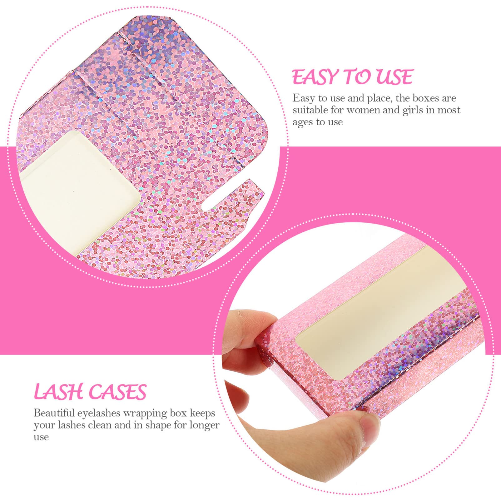 Beaupretty 25pcs Empty Eyelash Packaging Boxes - Pink Paper Lash Case & Eyelash Holder Organizer for Women & Girls - Perfect for Salon, Retail Display & DIY Eyelash Care Storage