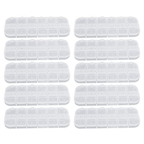 10Pcs Clear Plastic Jewelry Storage Boxes - Dustproof & Waterproof Nail Art Organizer with Transparent Lid for Nail Decorations, Rings, Earrings - Perfect for Salon, Home & Travel Jewelry Organization
