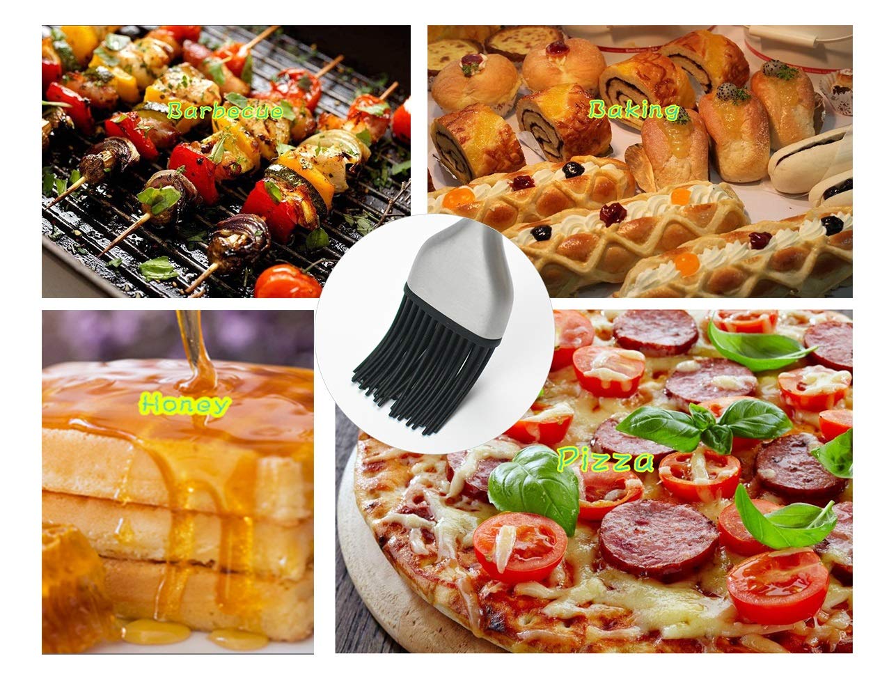 Stainless Steel Basting Brush for BBQ, Baking & Cooking - 12 Inch with Silicone Head (Red) - Perfect for Sauces & Grilling