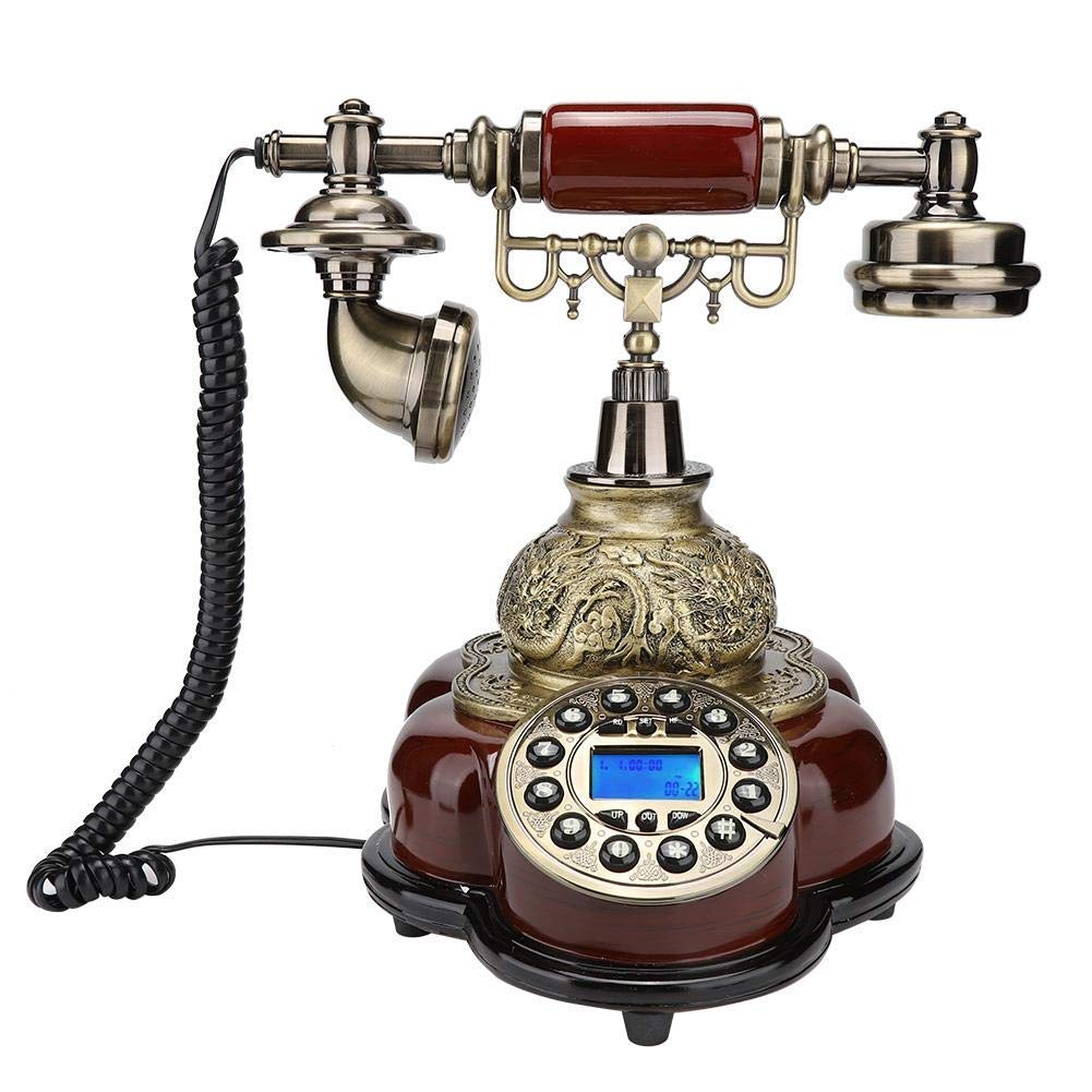 Vintage Retro Corded Landline Telephone - European Antique Style with FSK/DTMF Caller ID, Classic Rotary Dial for Home, Office & Hotel | Perfect for Vintage Decor, Themed Restaurants & Film Props