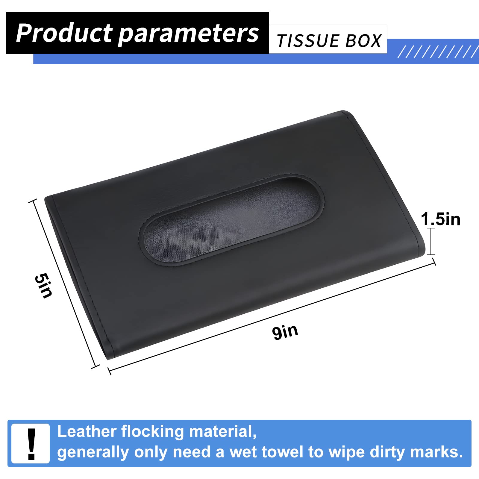 Premium Leather Car Tissue Holder with High-End Lotion Facial Tissues - Sun Visor Napkin Dispenser & Car Visor Accessory - Perfect for Road Trips, Daily Commutes & Family Travel