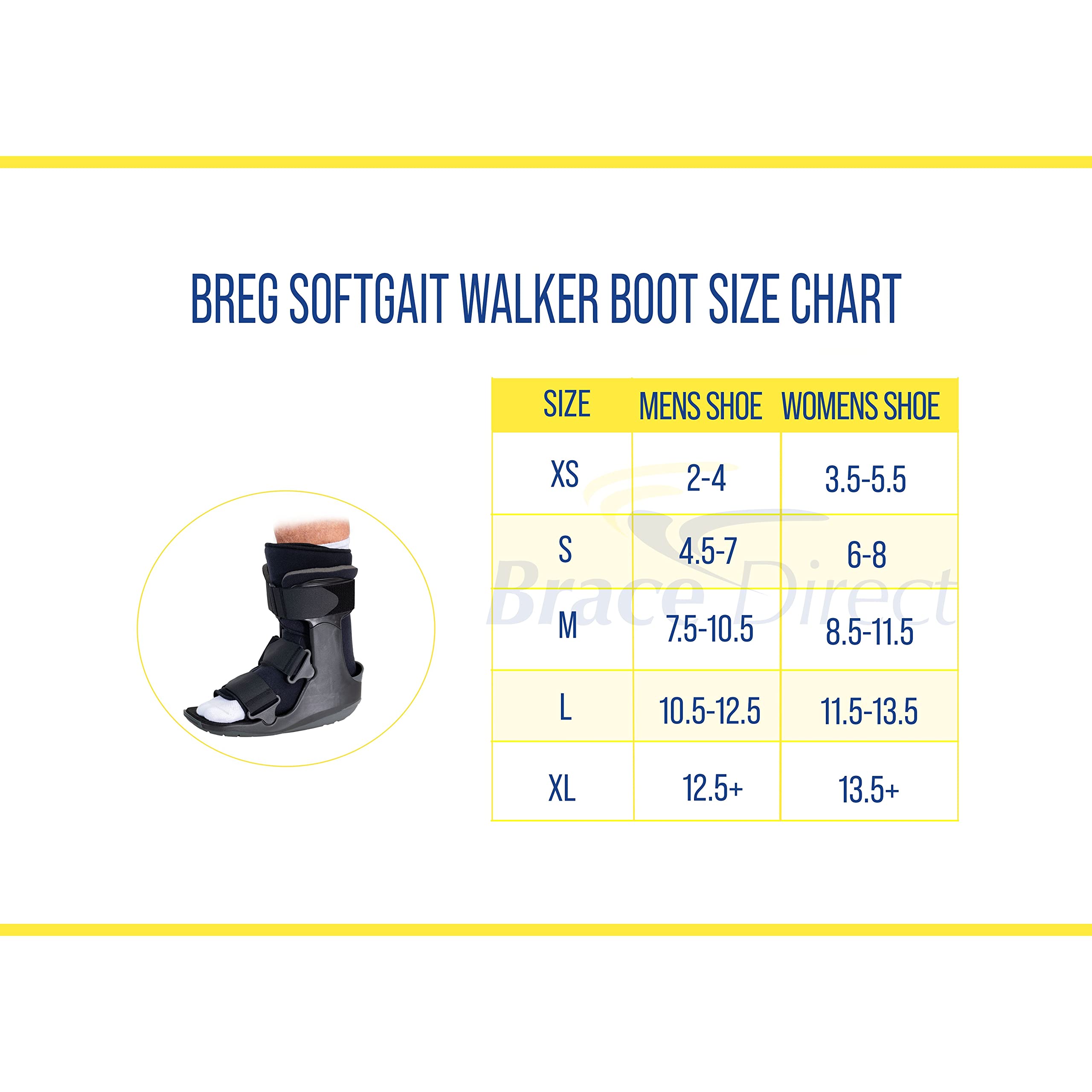 Breg SoftGait Air Walker Boot - Short Size Large - Adjustable Ankle Support Brace for Foot & Ankle Injuries - Ideal for Post-Surgery Recovery, Sprains & Fractures