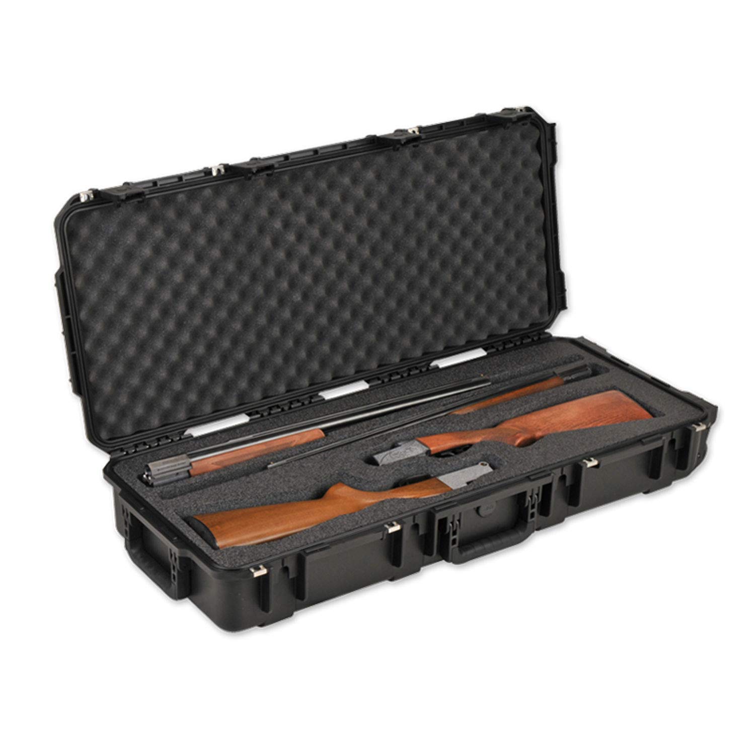 SKB iSeries 3I-3614-CBD Waterproof Rolling Shotgun Case - Heavy Duty Hard Shell with Wheels & Trigger Latches for Firearm Transport - Ideal for Hunting, Shooting Range & Air Travel Protection (Black)