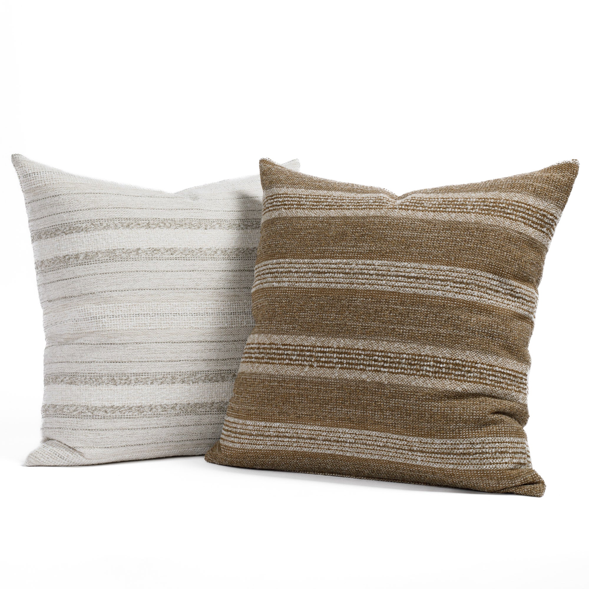 Acadia Stripe 22x22 Decorative Throw Pillow Cover in Cinnamon - Perfect for Sofa, Bed & Home Decor
