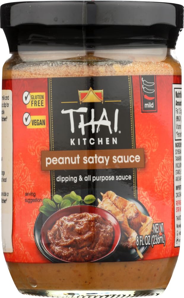 Thai Kitchen Peanut Satay Sauce - Gluten Free, Vegan, 8-Ounce (Pack of 6) - Perfect for Stir Fry, Noodles & Asian Dishes