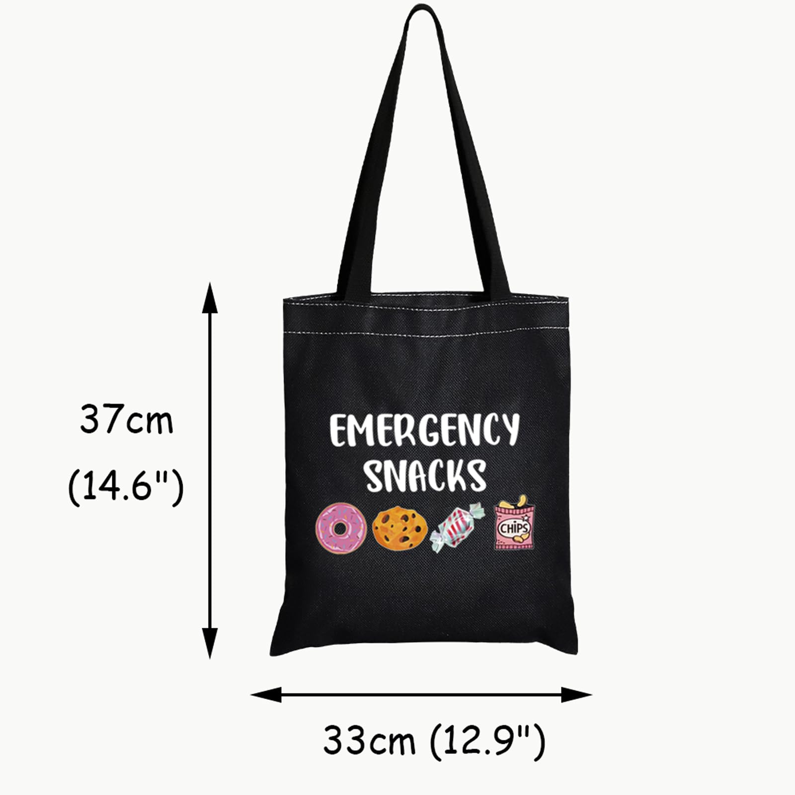 JXGZSO Reusable Emergency Snack Storage Pouch - Food Safe BPA-Free Snack Bag for Hiking, Camping & Travel - Perfect Gift for Food Lovers (Black)
