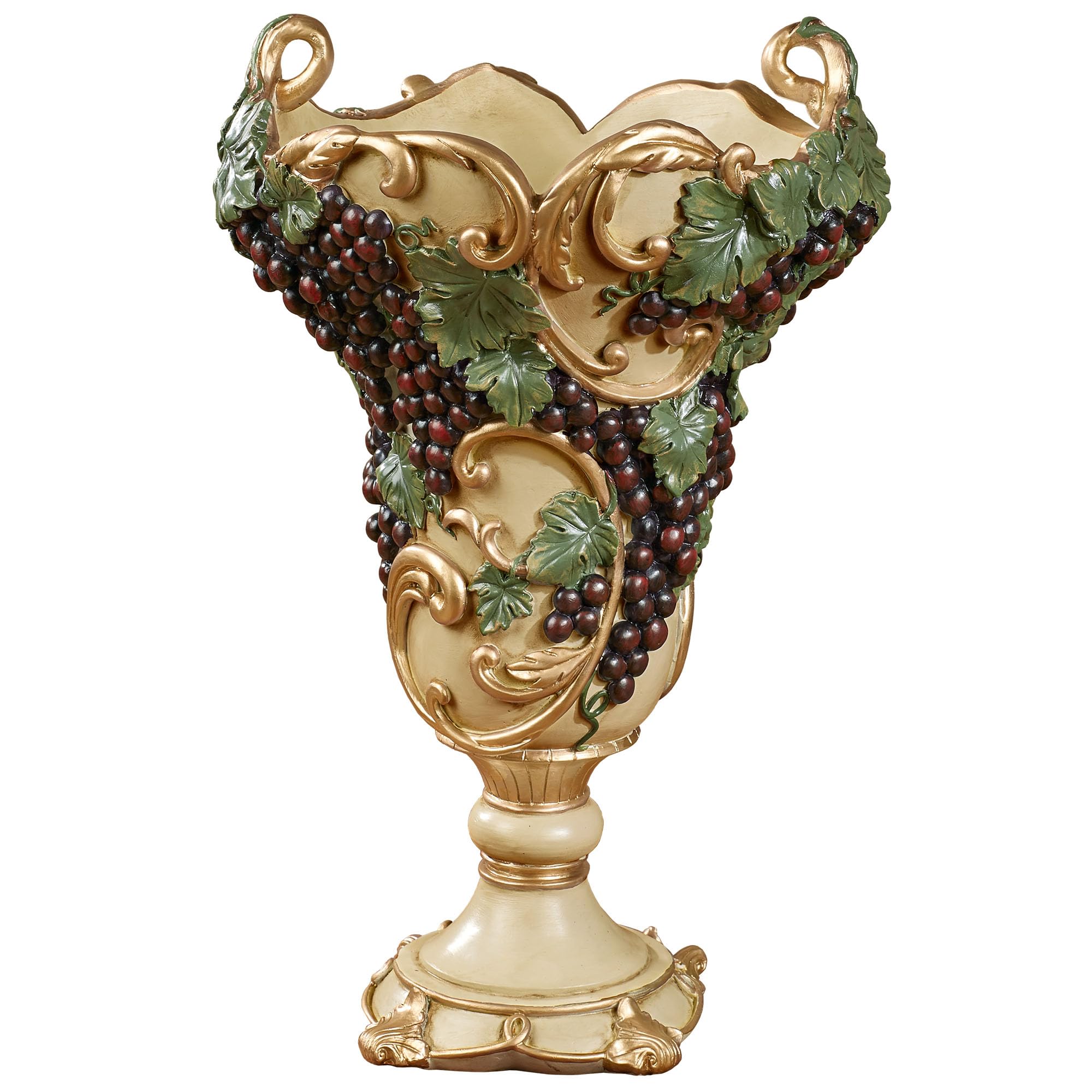 Elegant Touch of Class Vigne Decorative Table Vase - Dark Red Grape Design Tuscan Style Home Decor for Kitchen, Dining Room | Perfect for Centerpieces, Wedding Decor & Farmhouse Style Interiors