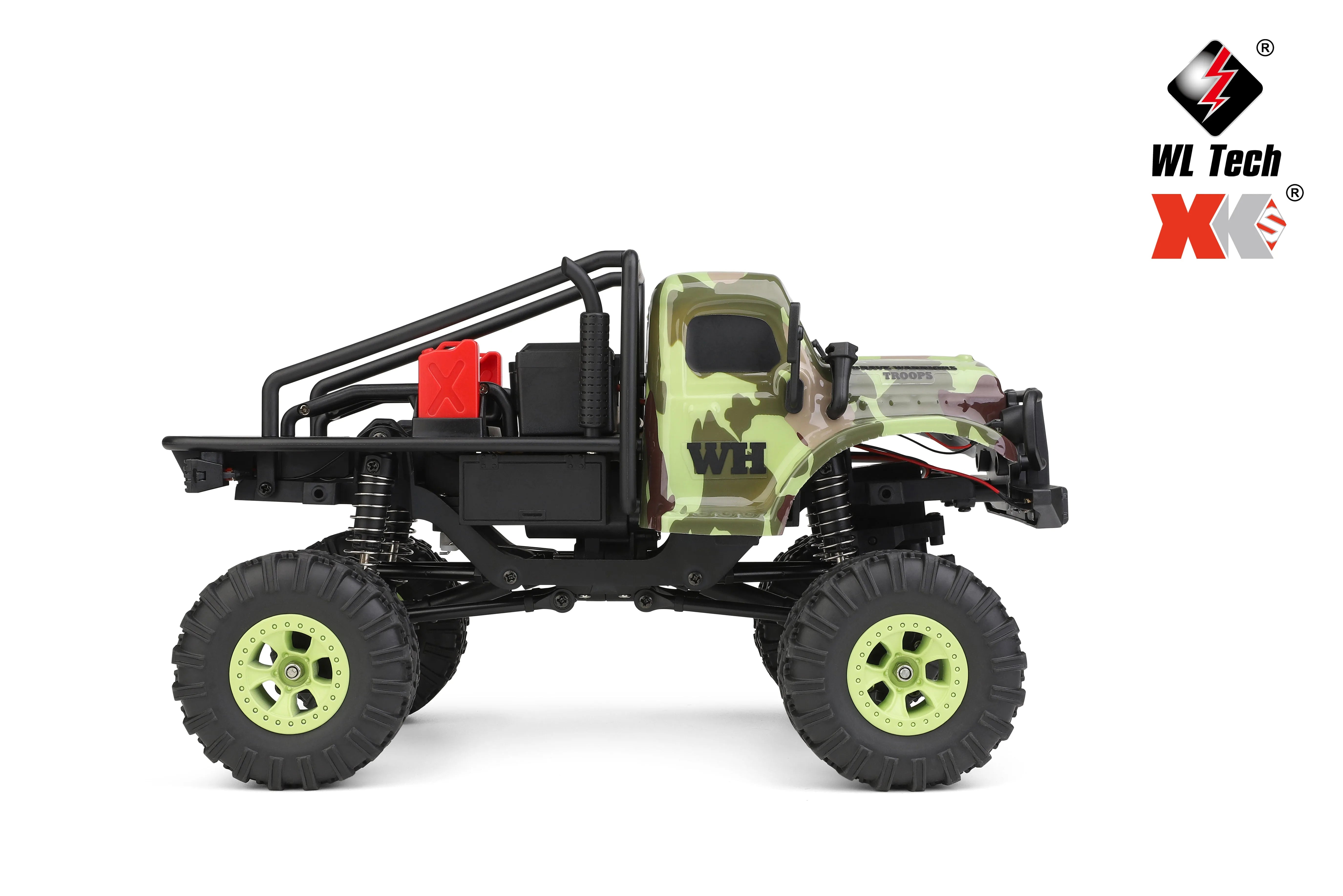 WLTOYS 184021 1/18 Scale 4WD RC Crawler Car with LED Lights, 2-Speed Transmission & Camo Shell - Off-Road Adventure Vehicle for Kids and Adults, Perfect for Rock Crawling, Trail Driving and Backyard Racing