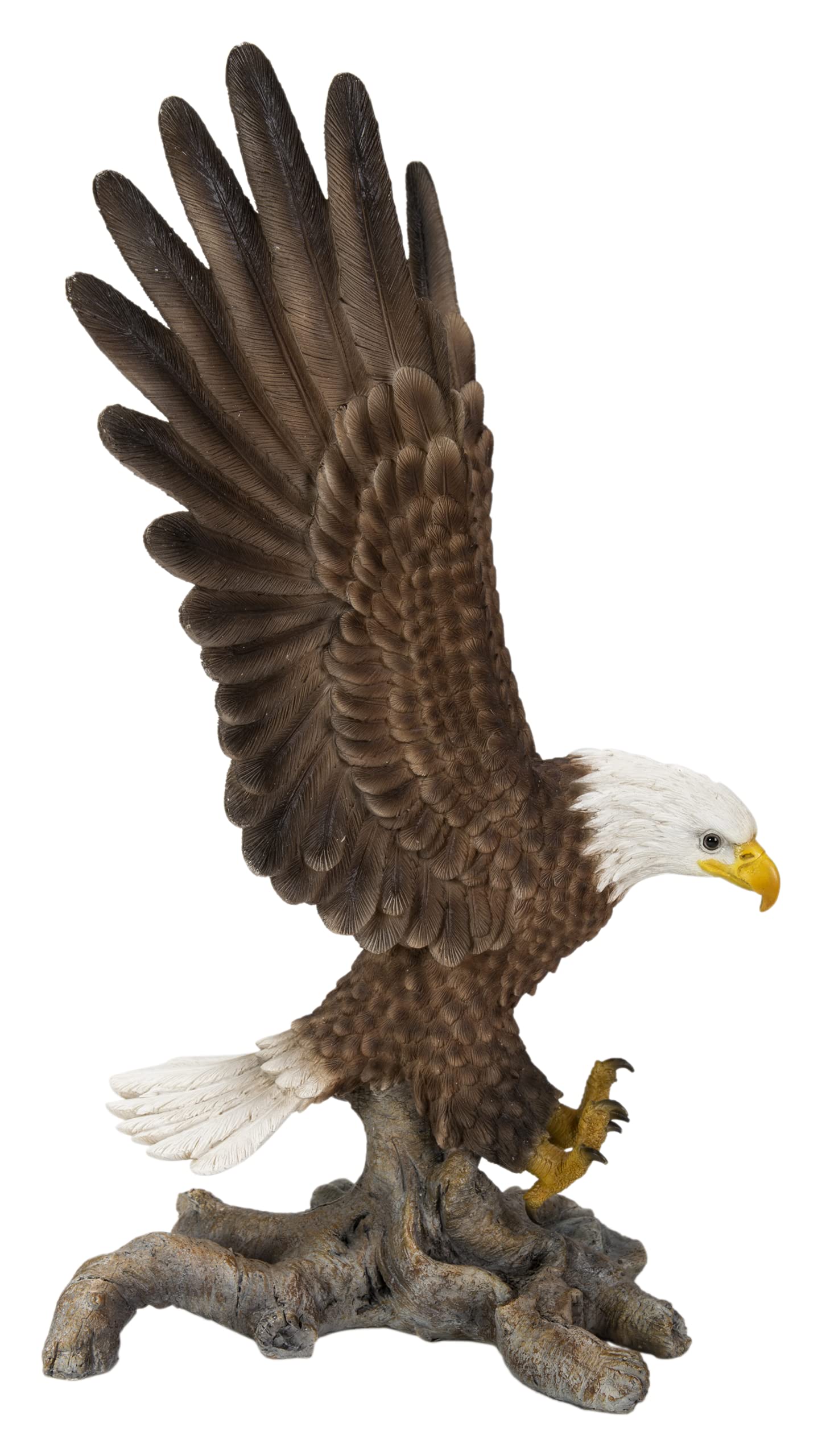 HiLine Gift Ltd. Flying Eagle Statue - 3.52 lb Bronze Eagle Sculpture, 11.42