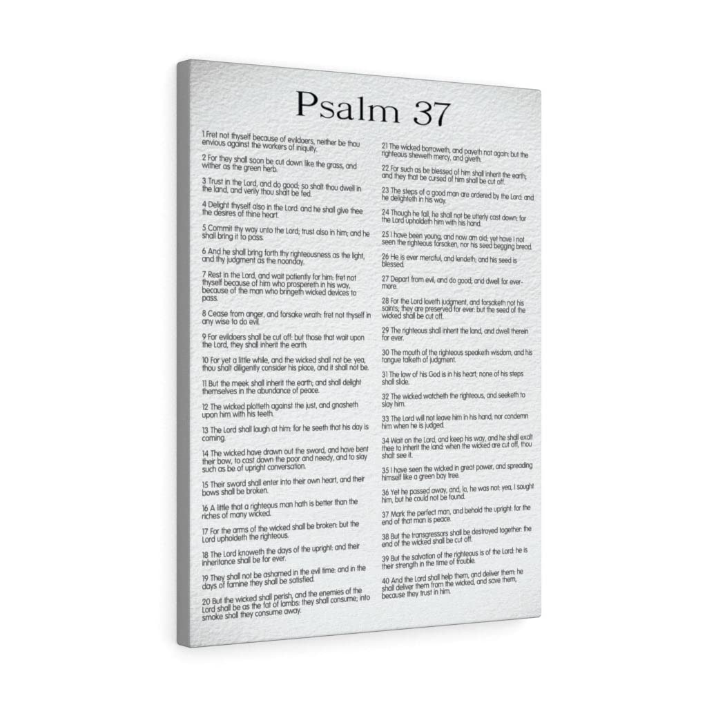 Christian Wall Art - Psalm 37 Bible Verse Print 'Delighting in His Righteousness' - Ready to Hang Scripture Decor for Home, Church & Office - Inspirational Gift for Weddings, Baptisms & Christian Holidays
