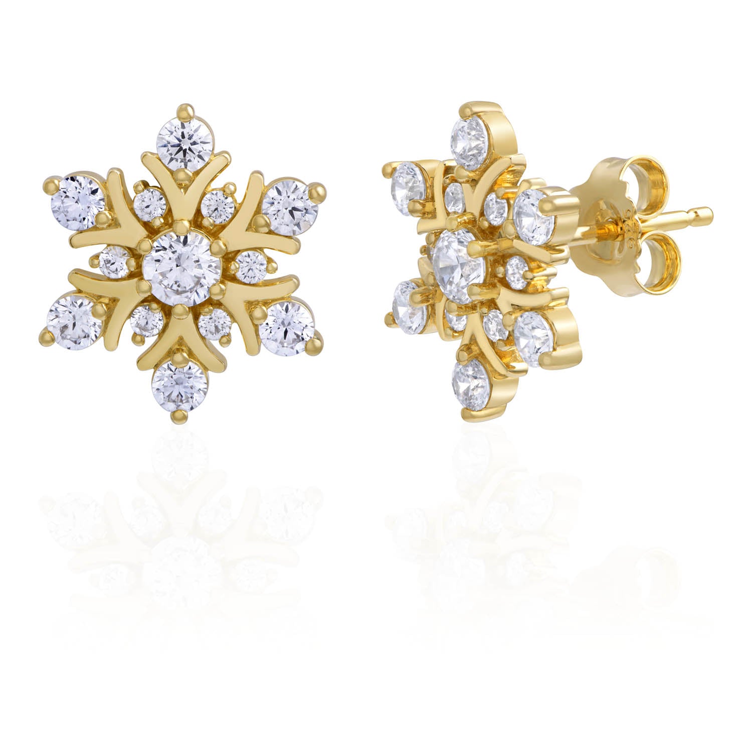 Snowflake Post Earrings for Women - Dainty Winter Jewelry Gift - Perfect for Christmas, Holiday Parties & Everyday Wear
