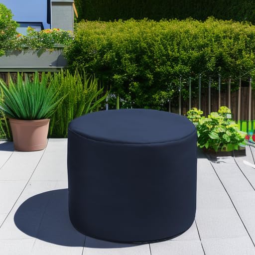Jaxx Spring Indoor Outdoor Bean Bag Ottoman Navy Blue - Versatile Footrest & Seating for Living Room, Bedroom, Patio & Dorm