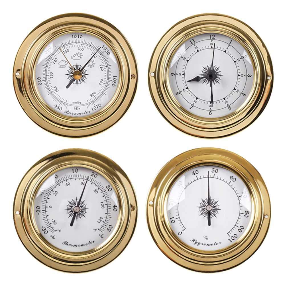 BEKwe Digital Thermometer Hygrometer Barometer Watch - Copper Shell Zirconium Marine Weather Station Instrument for Home, Office, Boat & Outdoor Activities