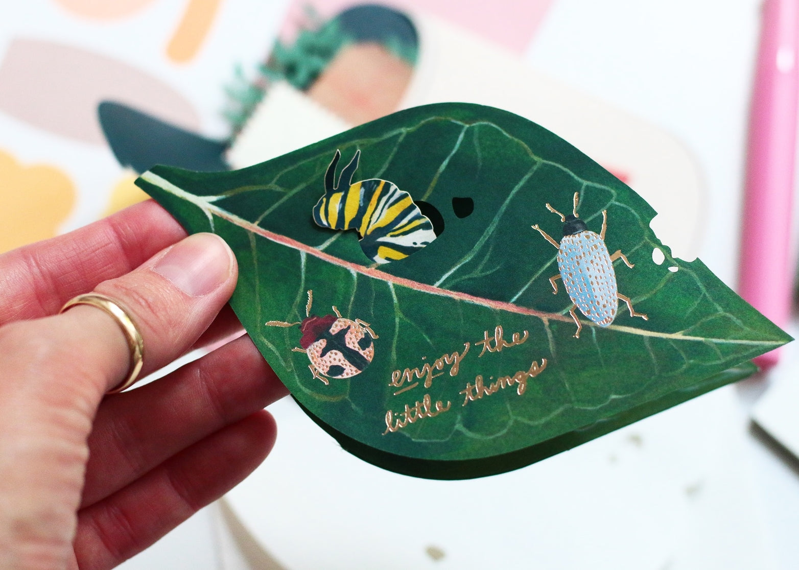 Encouragement Greeting Card with Caterpillar Design - Perfect for Kids' Motivational Gifts, Classroom Rewards & Inspirational Notes