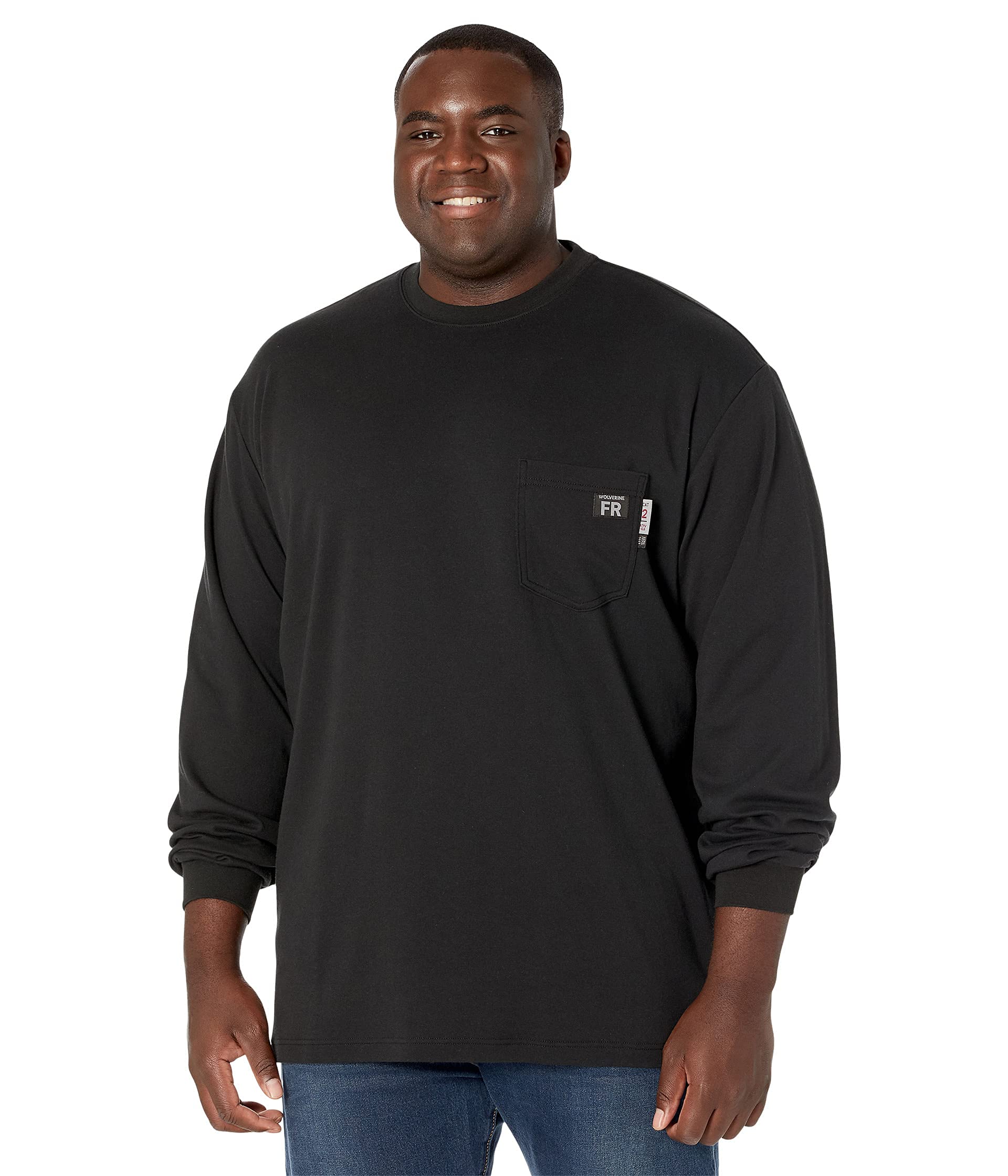 Wolverine Big & Tall Flame Resistant Long Sleeve T-Shirt - FR Rated Workwear for Construction & Industrial Safety