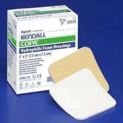 Cardinal Health Kendall Foam Dressing with Topsheet 4x4 Inch - Sterile Wound Care Bandage for Post-Surgery, Burns & Ulcers - 10 Pack