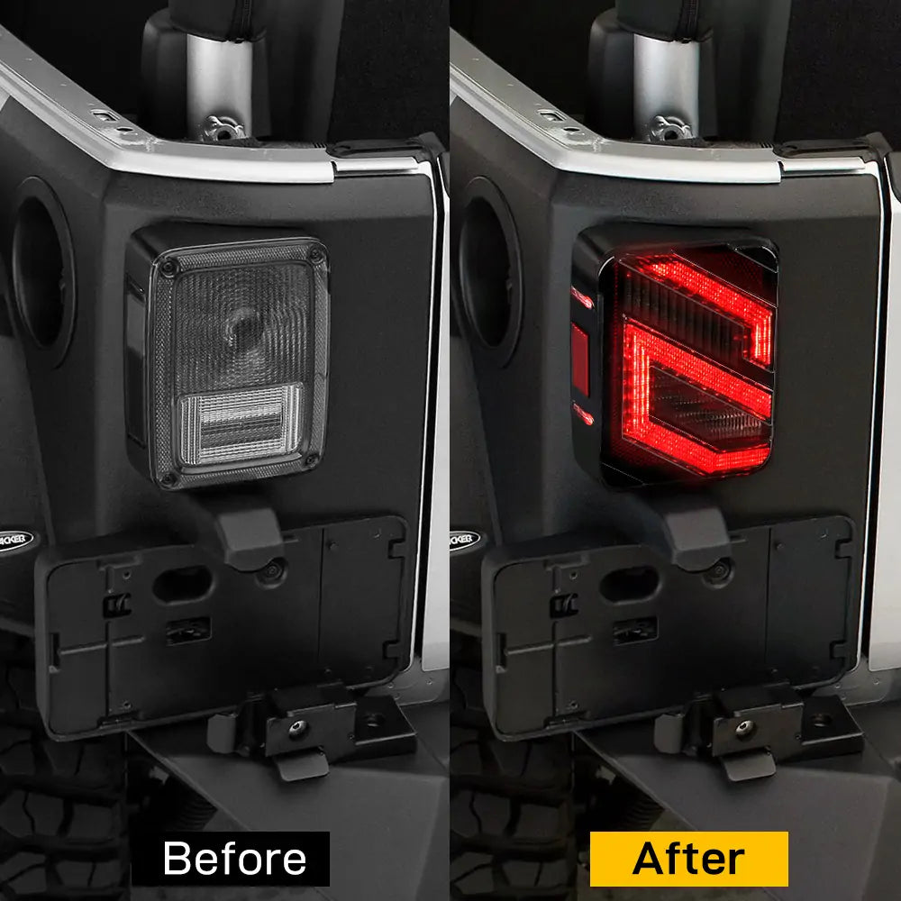 Jeep Wrangler JK LED Tail Lights - Smoked Lens LOYO S Series for Off-Road & Night Driving Safety