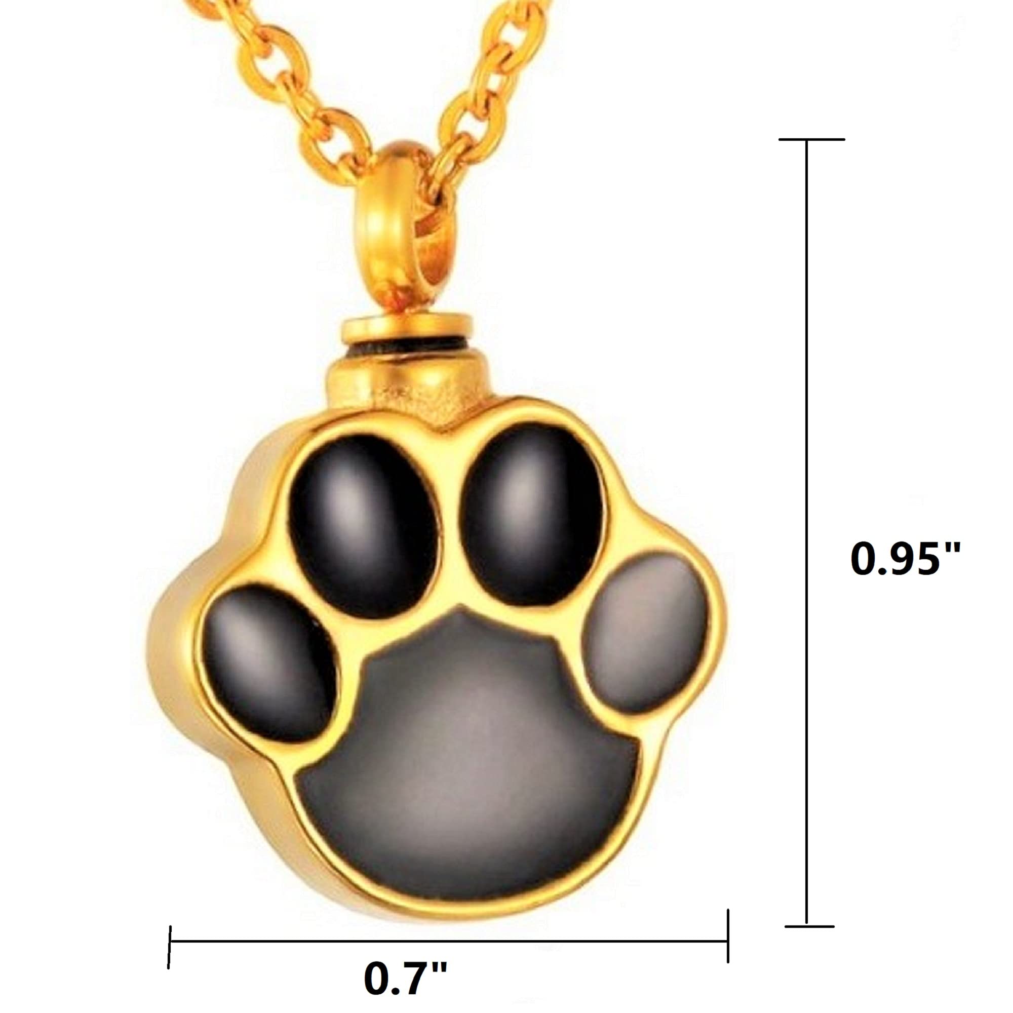 IN SELECT Gold Paw Locket Memorial Cremation Urn Necklace for Pet Ashes - Stainless Steel Keepsake Pendant with Silver Chain for Dogs & Cats - Perfect Pet Loss Memorial Jewelry for Grieving Pet Owners